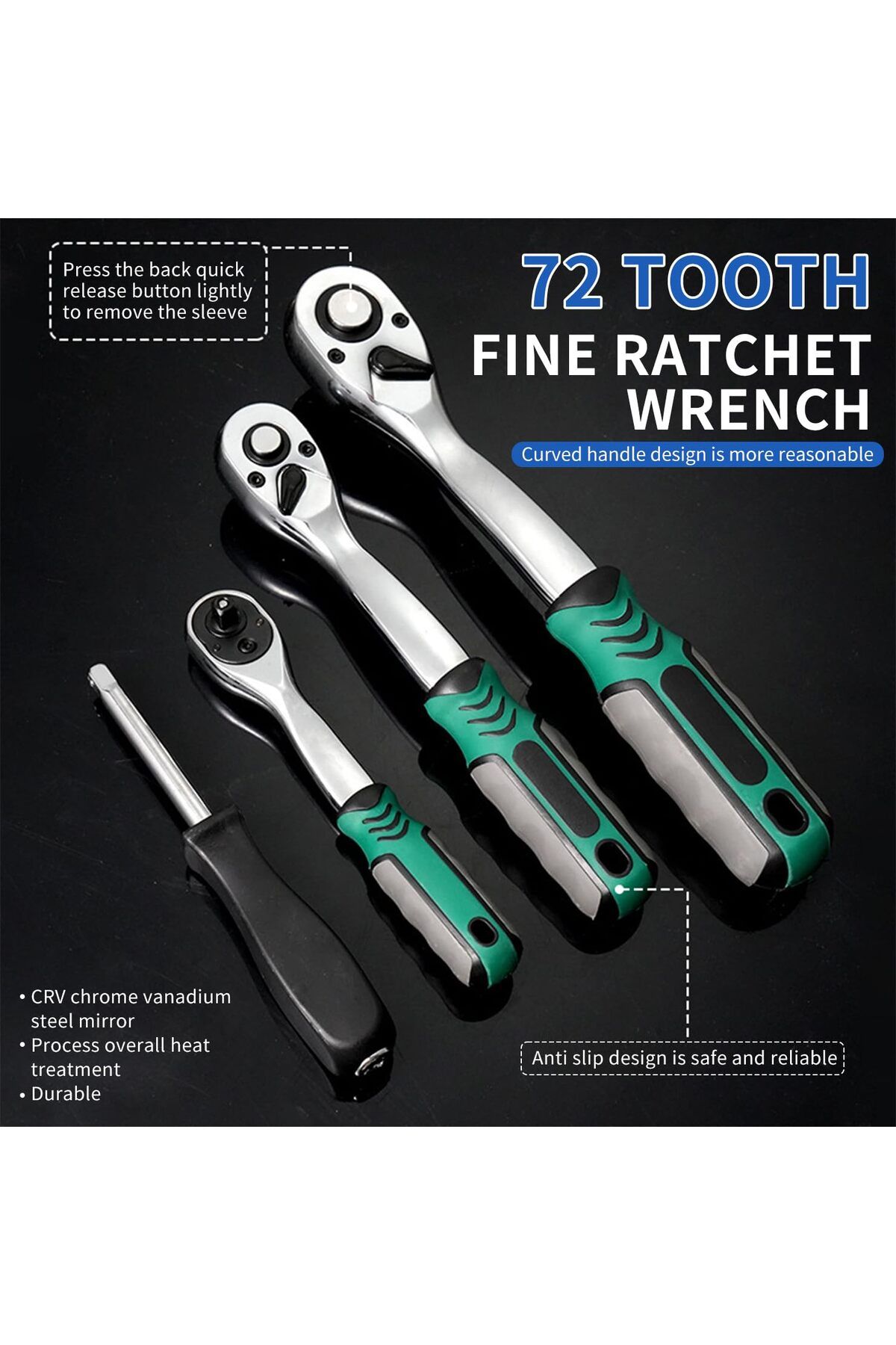 NIUXIANG-216 PCS Car Mechanic Socket Tool Kit Set - Car Repair Tool Wrench Set Batch Head Ratchet Pawl Socket 8