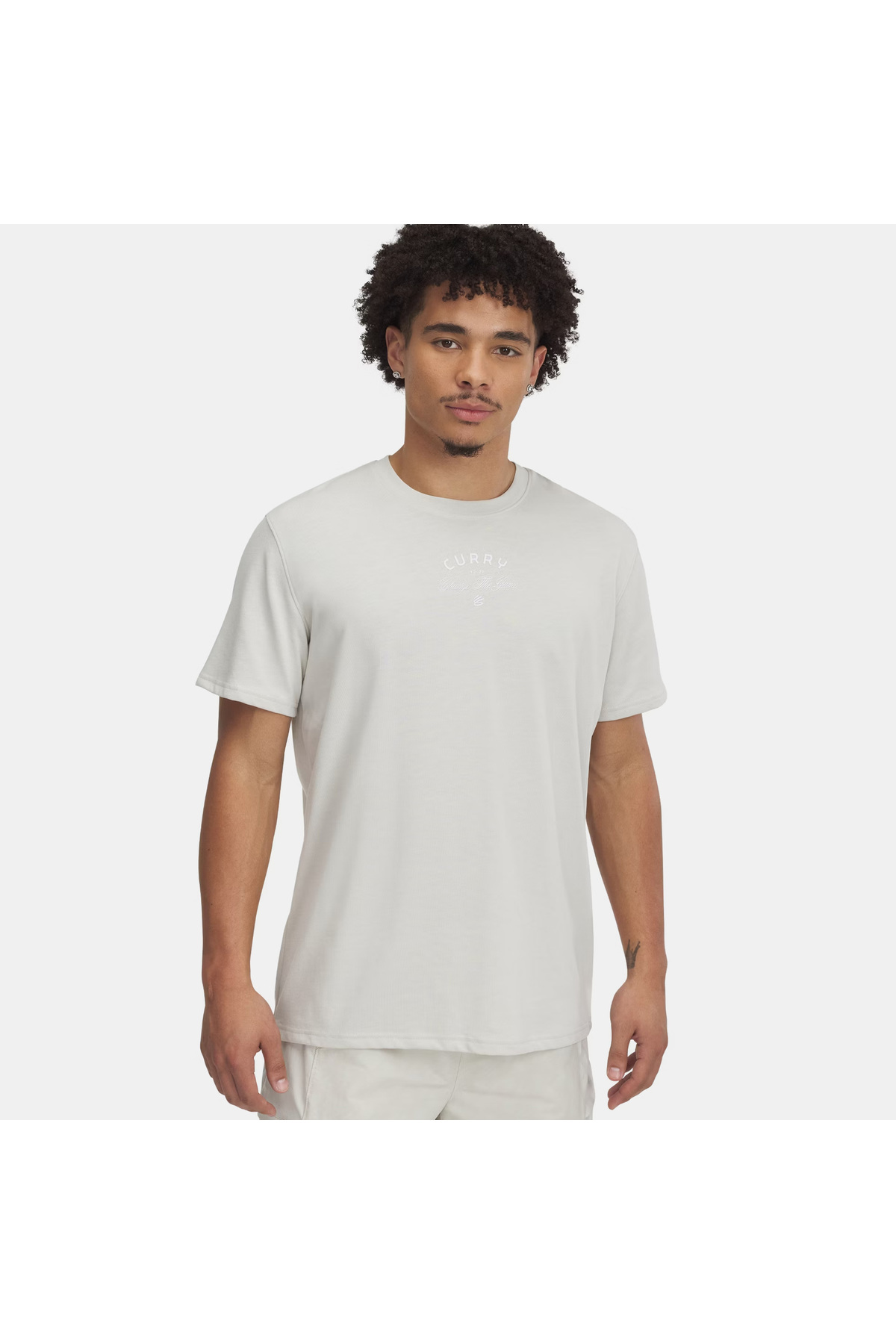 آندر آرمور تی شرت مردانه Curry Heavyweight مدل بژ