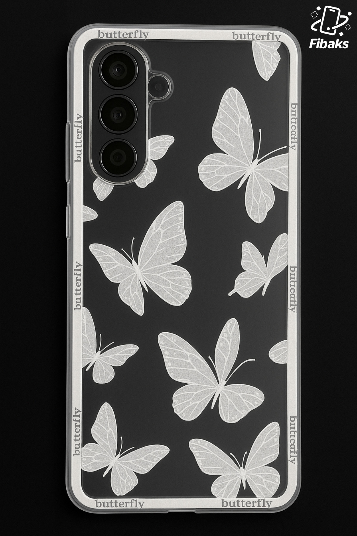 Fibaks-Galaxy M34 Compatible Case Designed Patterned Camera Protection Transparent Butterfly Flexible Soft Silicone Cover 2