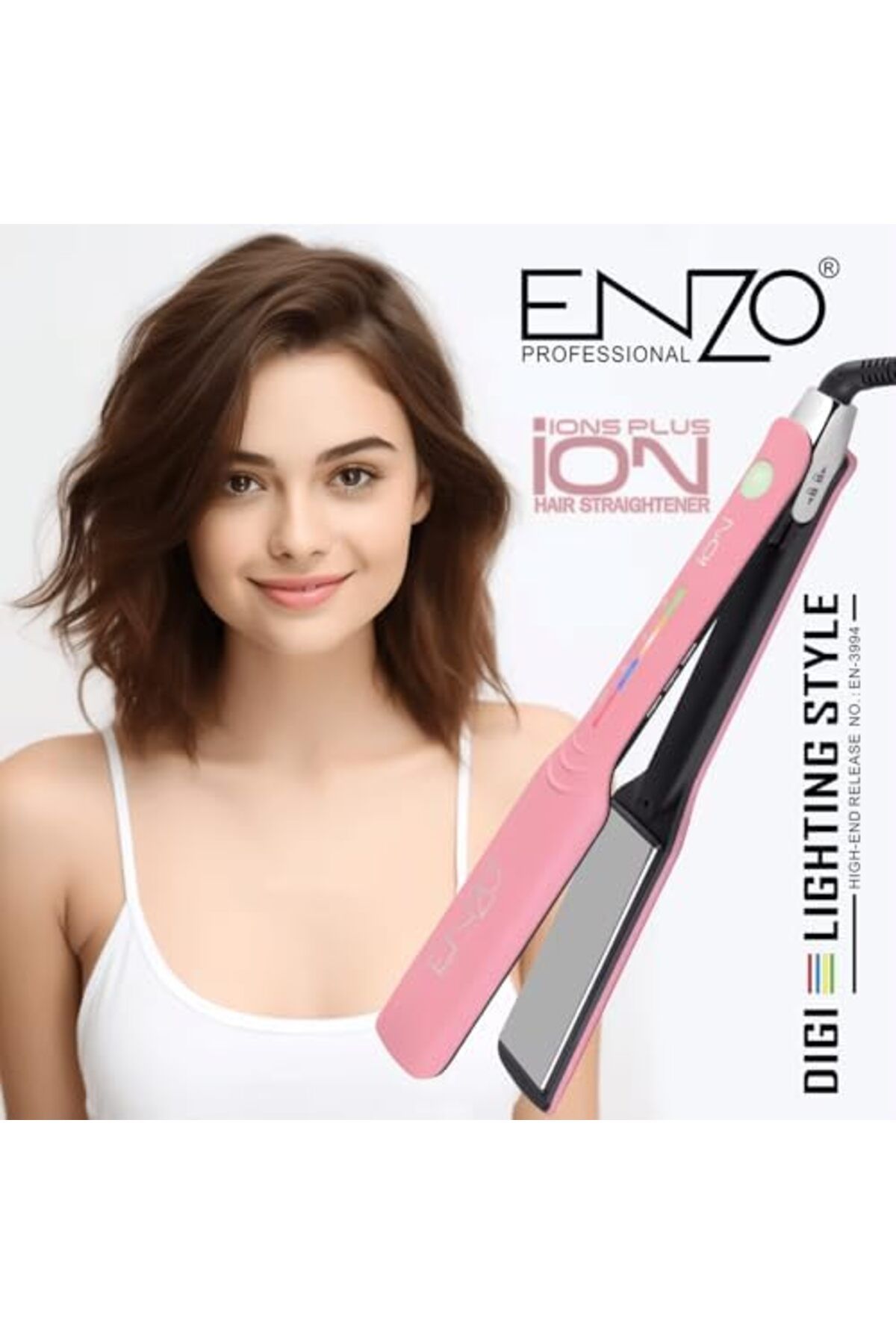 ENZO-EN-3994 Nano Titanium Straightener (Black) - Intl Version 6