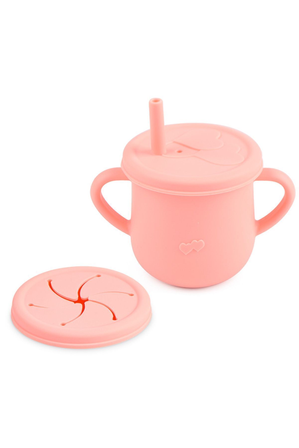 jojobebek Silikon Beslenme Seti Vakumlu Mama Tabağı Ve Kasesi, Önlük, Çatal Ve Kaşık, Bardak / Pembe fotoğrafı 7 (önizleme)