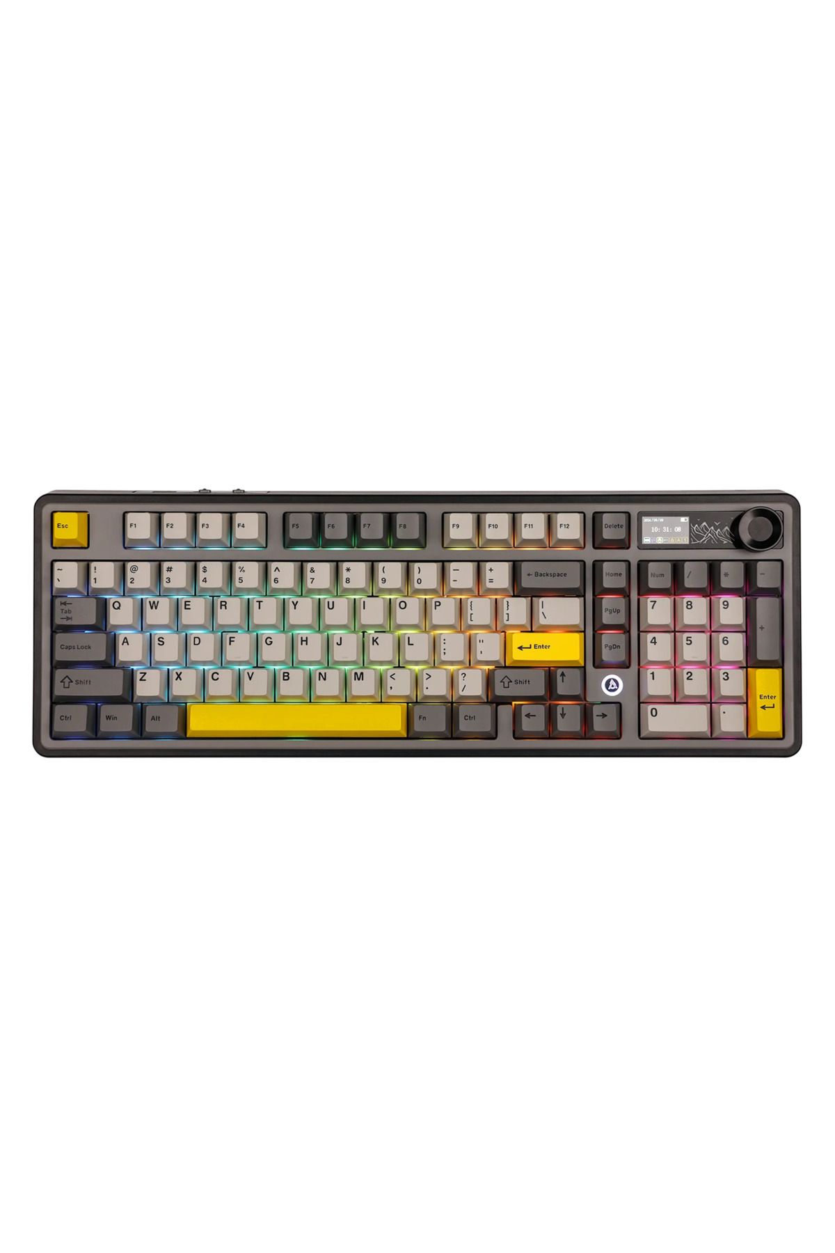 Ajazz AK980 3 Modlu Hot-Swap TFT Ekranlı Mekanik Oyun Klavyesi-8.000 Mah Batarya Dinamik RGB