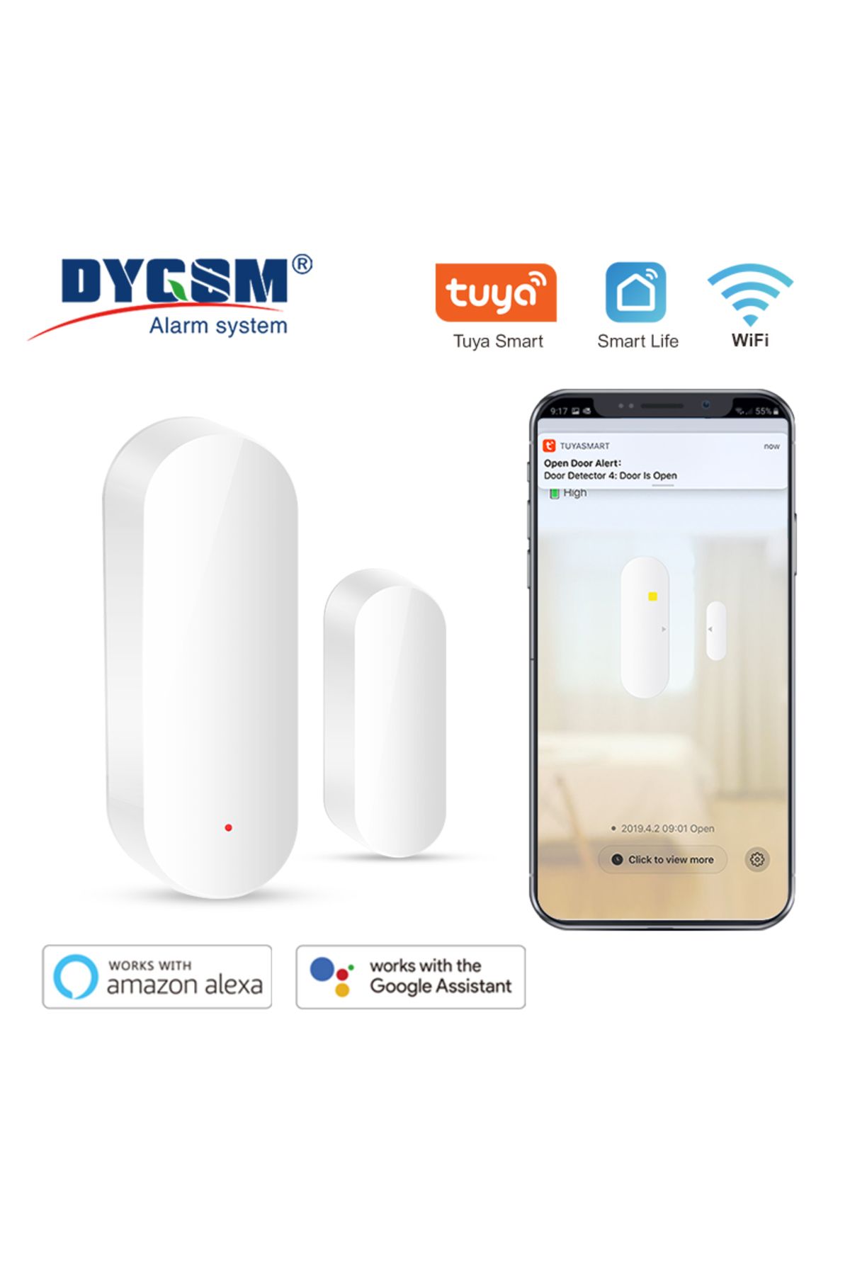 Choice-Tuya Smart Wifi Door Sensor Smart Home Open Close Detector Smartlife App Control Notification Com... 1