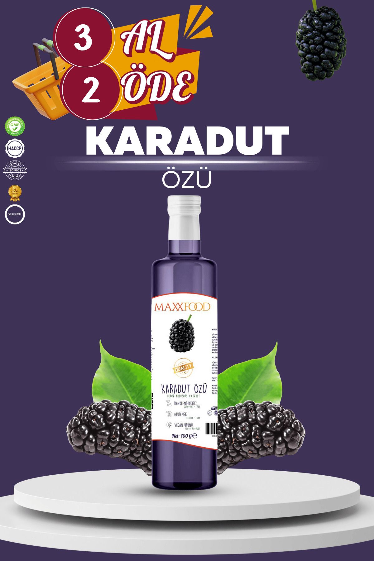 maxxfood KARADUT ÖZÜ (black mulberry extract) 700Gr