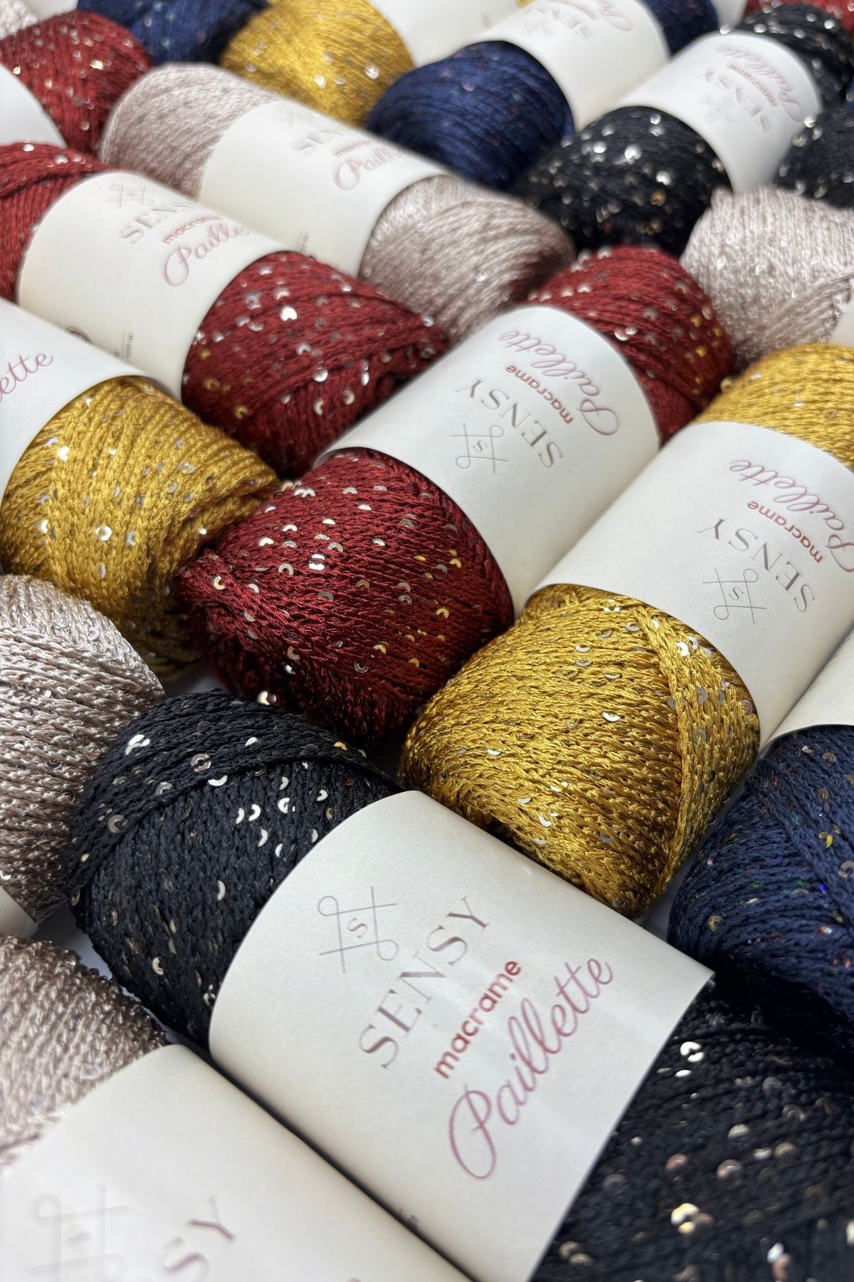SENSY-Paillette Sequin Polyester Macrame Thread Polyester Macrame Thread Supply Thread Sequin Bag Thread Gold 4