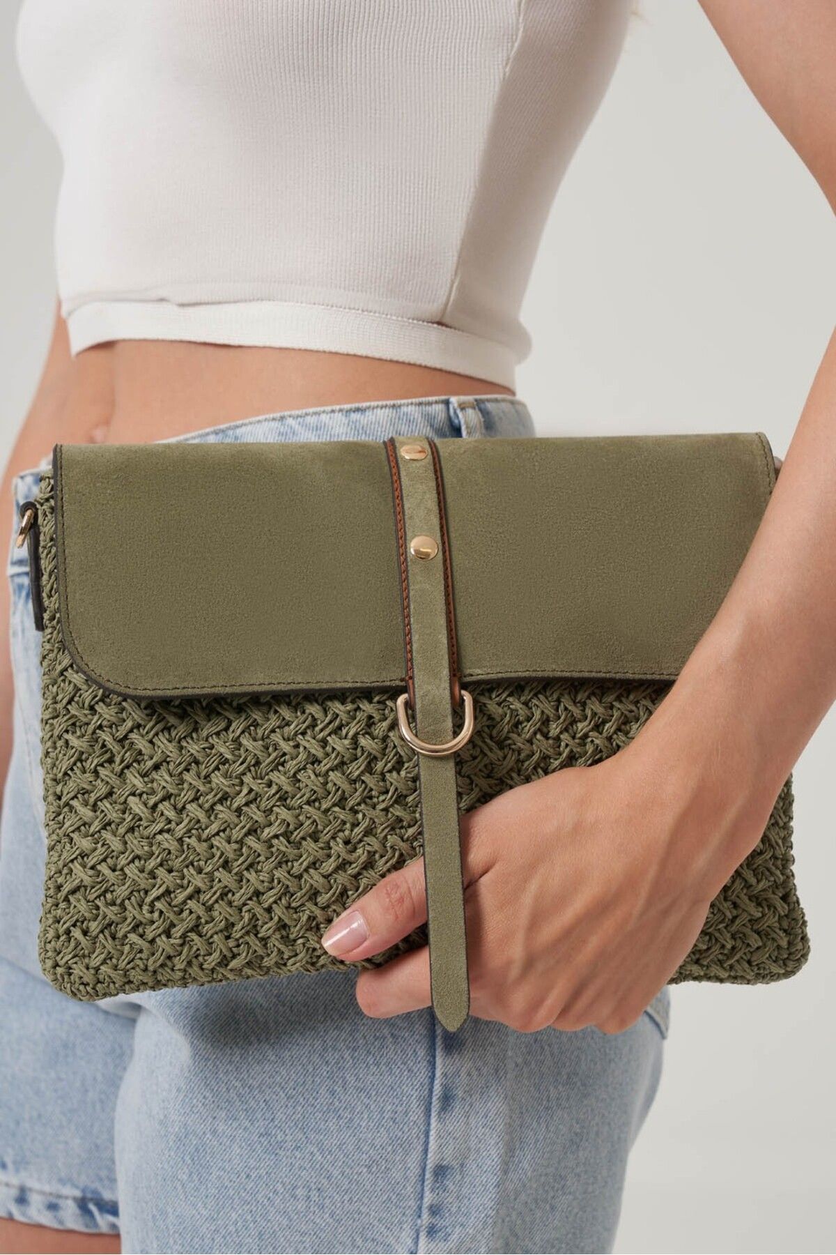 UTOPIAN Tokalı Örgü Clutch
