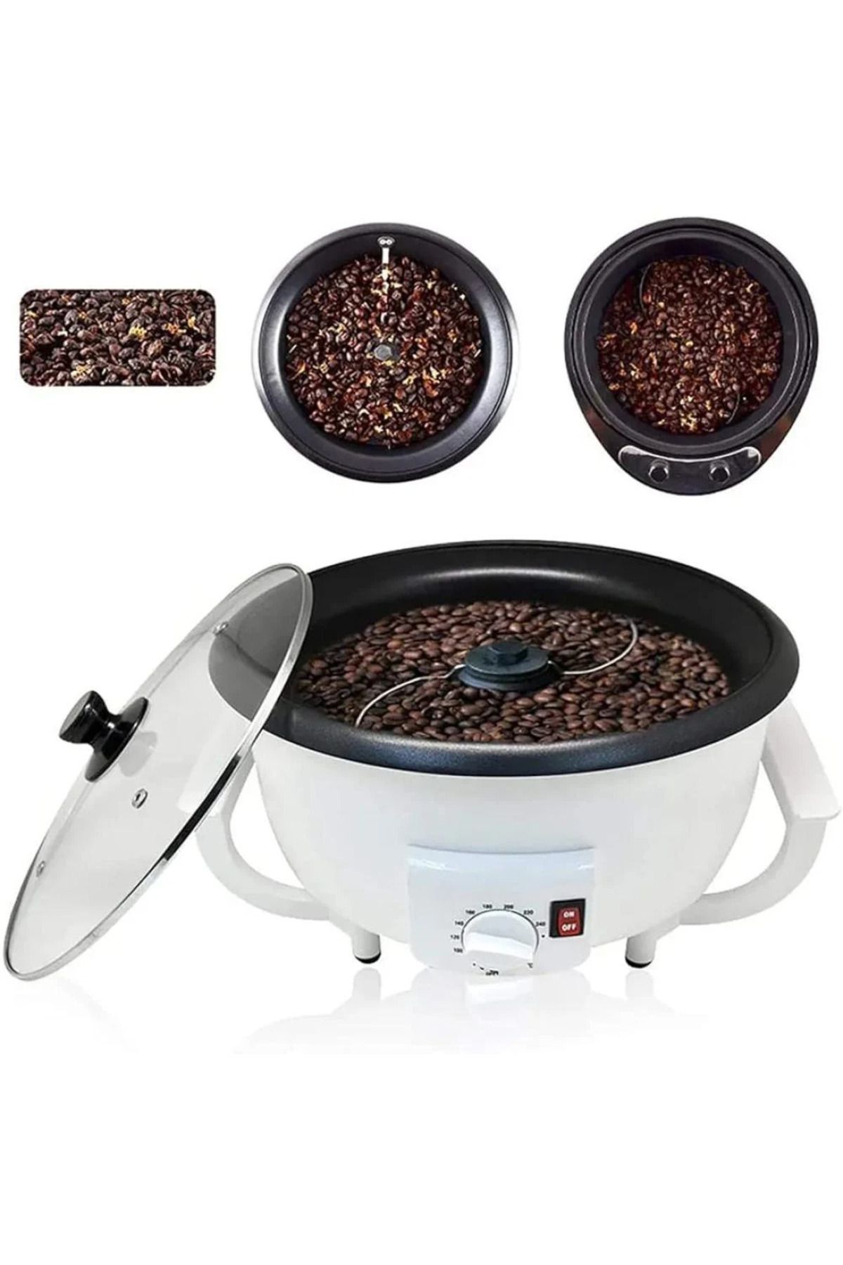 Denx-DX3422 محمصة قهوة وصانعة فشار، 2 لتر، 800 واط 2