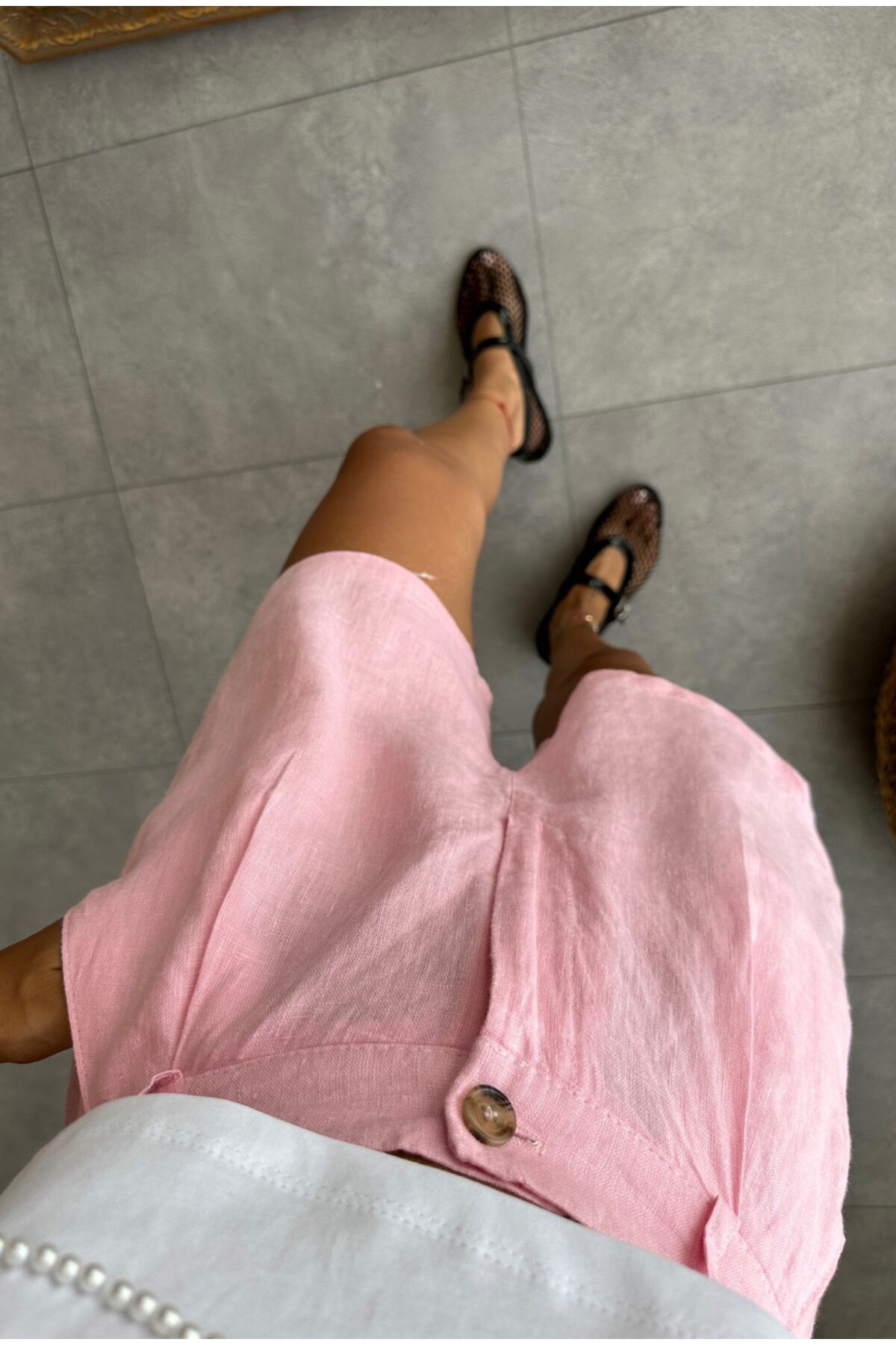 Bak'ap-Premium Linen Buttoned Mini Shorts 3