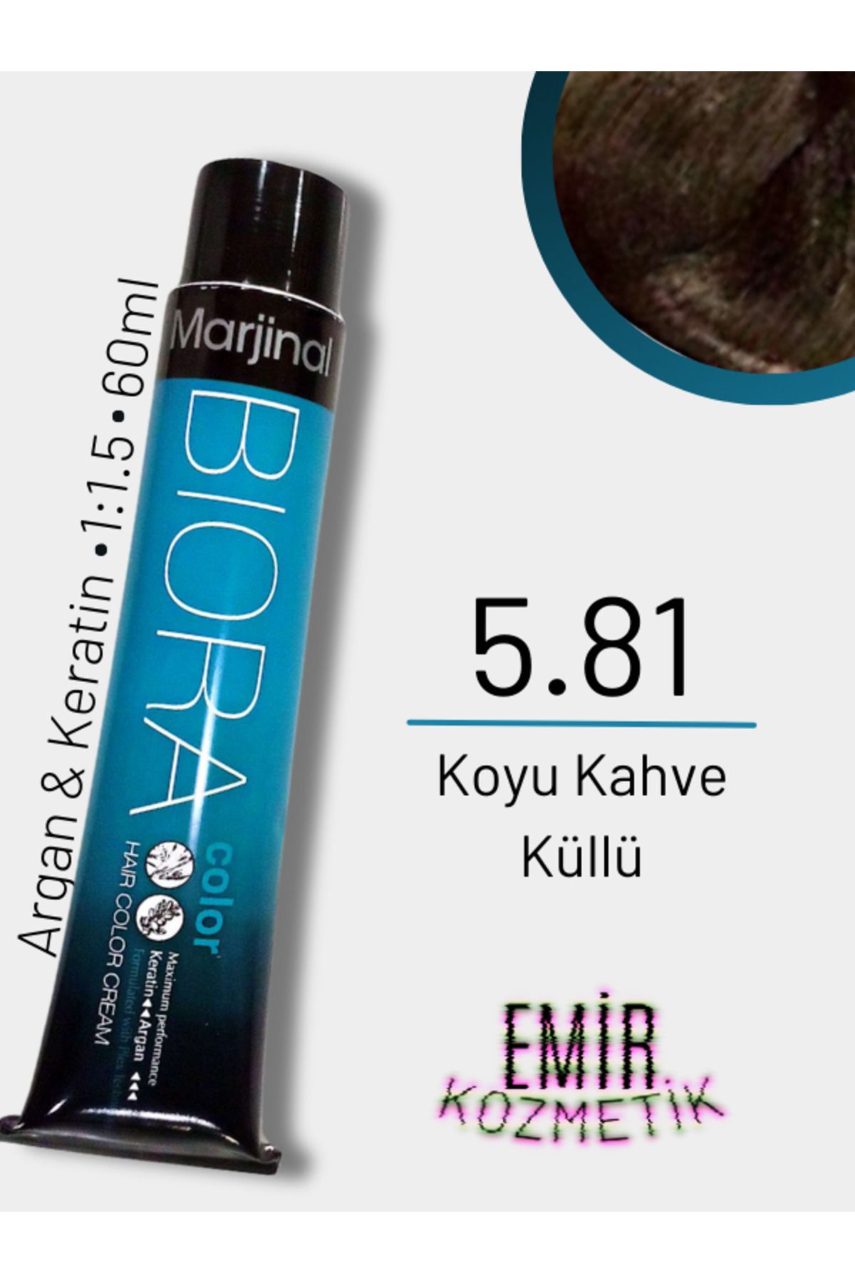 Marjinal Biora Saç Boyası - 5.81 Koyu Kahve Küllü