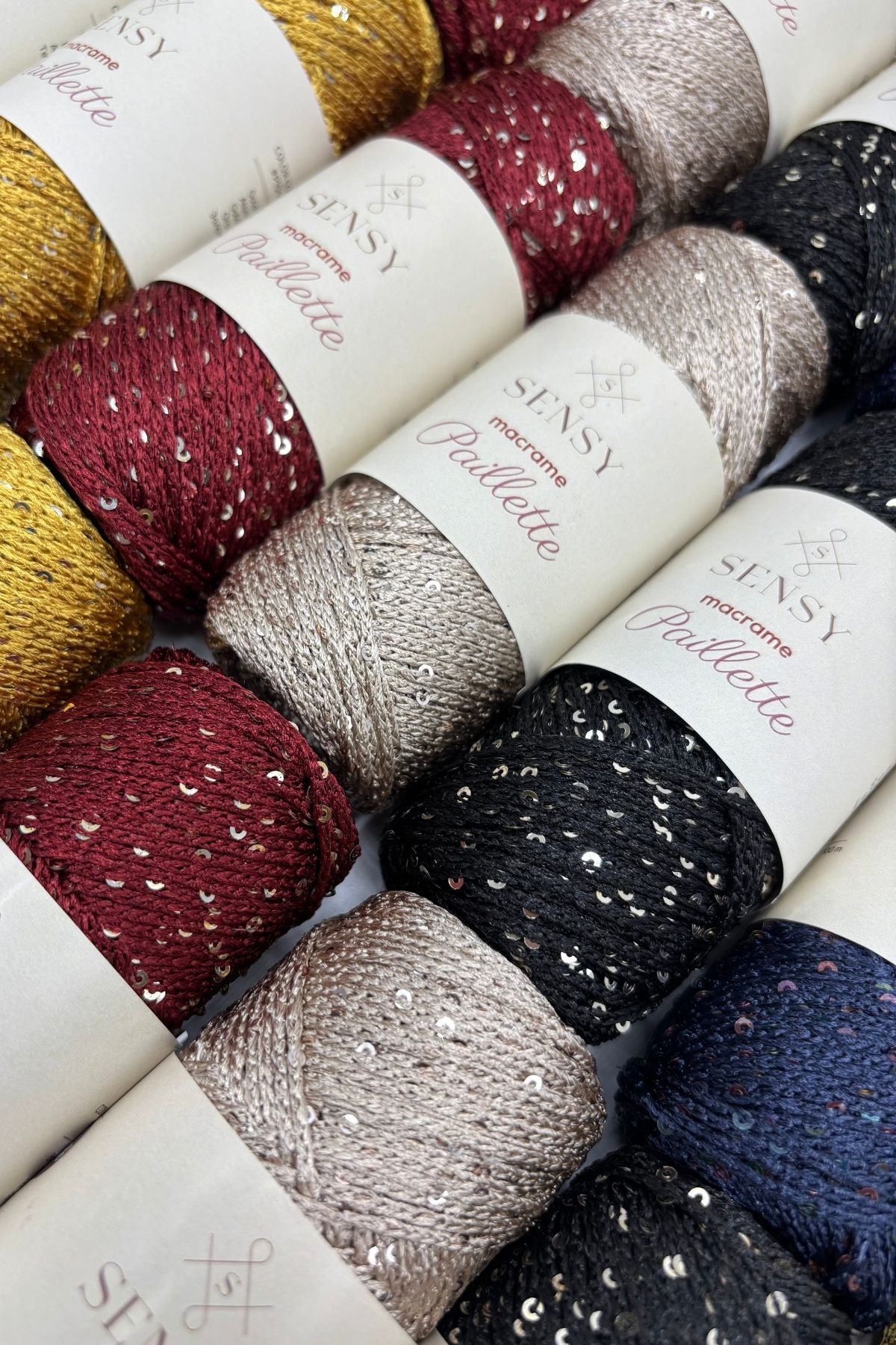 SENSY-Paillette Sequin Polyester Macrame Thread Polyester Macrame Thread Supply Thread Sequin Bag Thread Gold 5