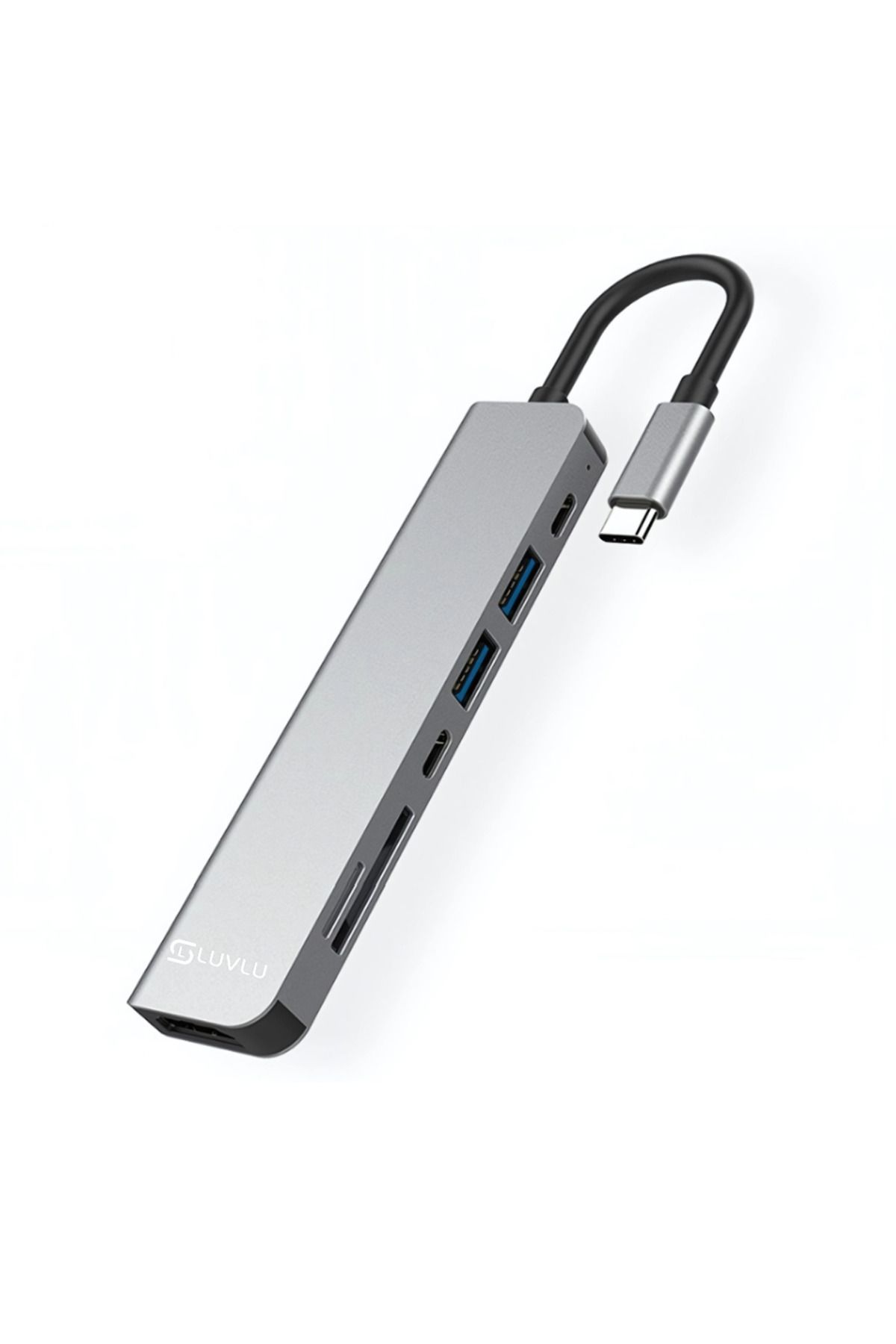 LUVLU-Hub Usb C 7 In 1, 1 Hdmi 4k, 1 Pd 100w, 2 Usb 3.0, 1 Usb-c Data, 1 Sd/tf Card Reader 1