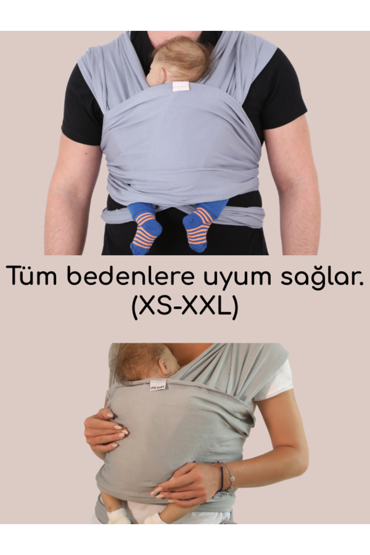 KYCBABY Ergonomik Bebek Taşıma Şalı Esnek Bebek Sling Kanguru %100 Pamuk Yenidoğan Uyumlu fotoğrafı 5 (önizleme)