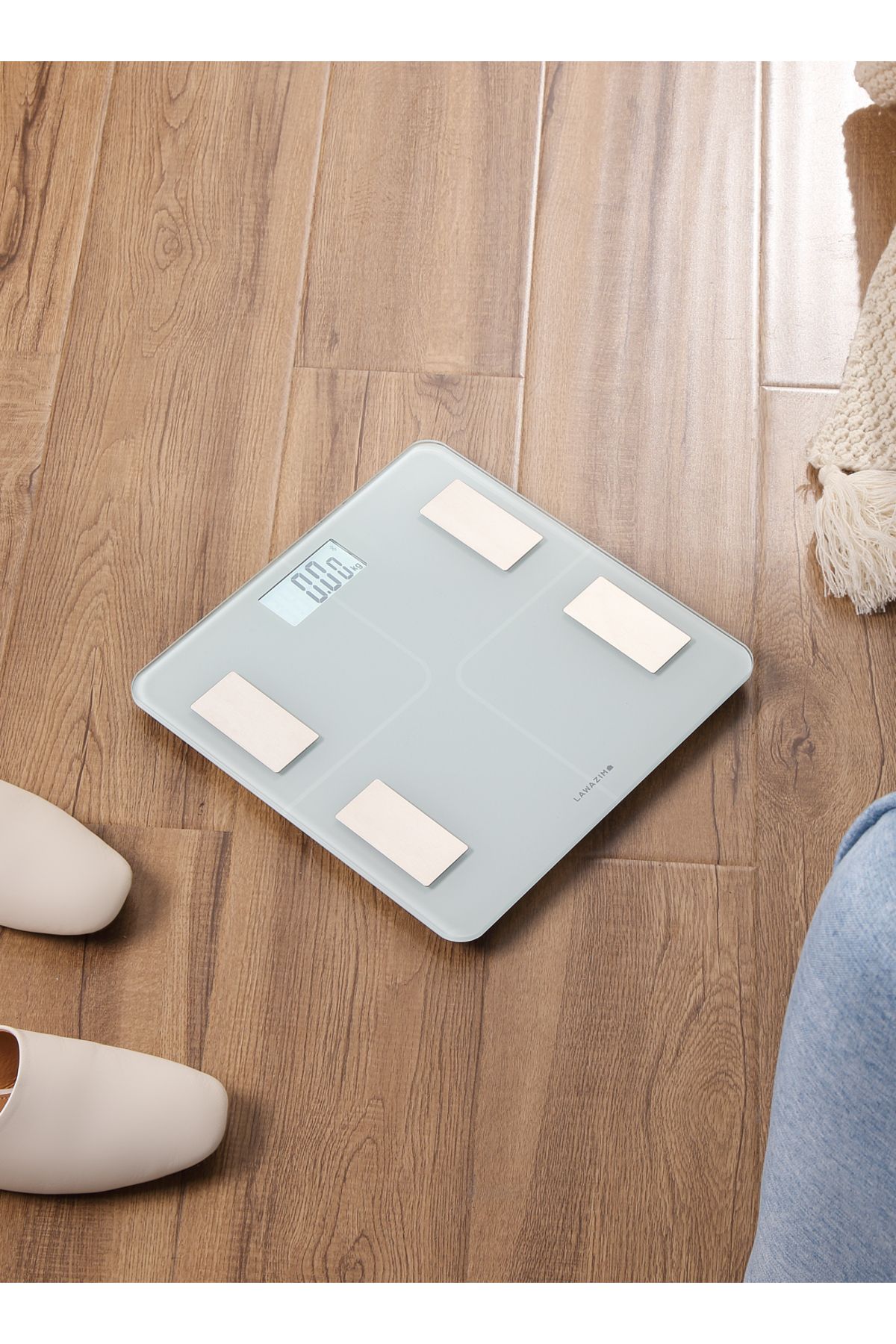 Lawazim-ميزان شخصي رقمي مزود بتقنية البلوتوث - ميزان ذكي لقياس دهون الجسم بإضاءة LED، 13 مقياسًا، مزامنة التطبيق 7