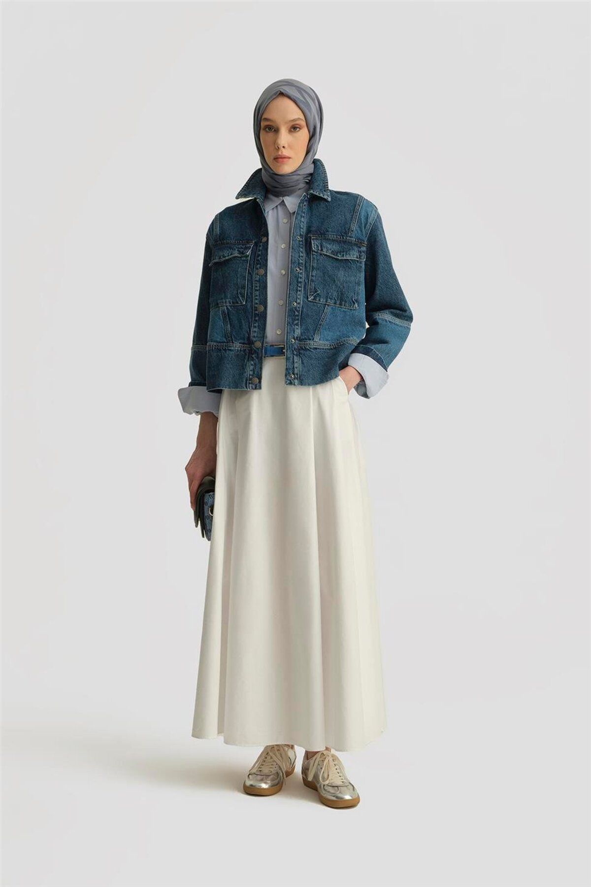 Armine-Patchwork Denim Jacket 25Yd9120 Indigo 2
