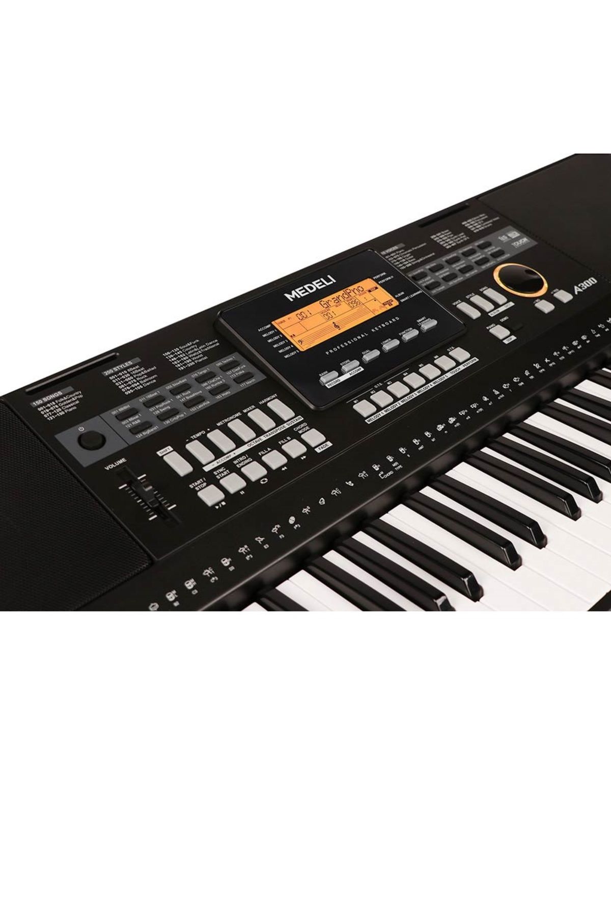 MEDELİ-A300 Synthesizer, 61 Dynamic Keys, 618 Sounds, 240 Rhythms, USB-midi, Microphone Input 5