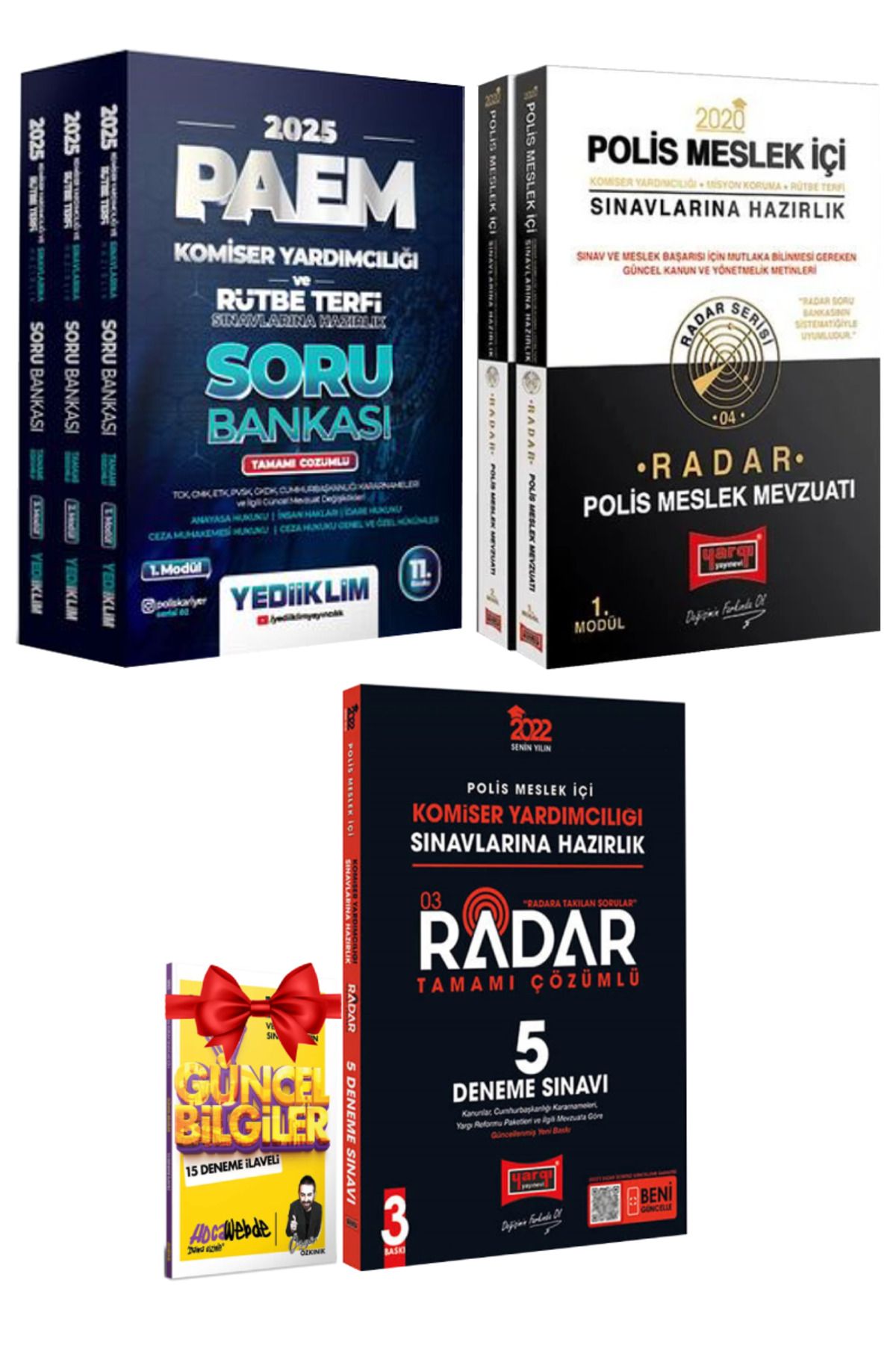 Yediiklim Yayınları 2025 PAEM Komiser Yardımcılığı ve Rütbe Terfi Sınavı Soru Bankası+Radar Polis Meslek Mevzuatı+Deneme