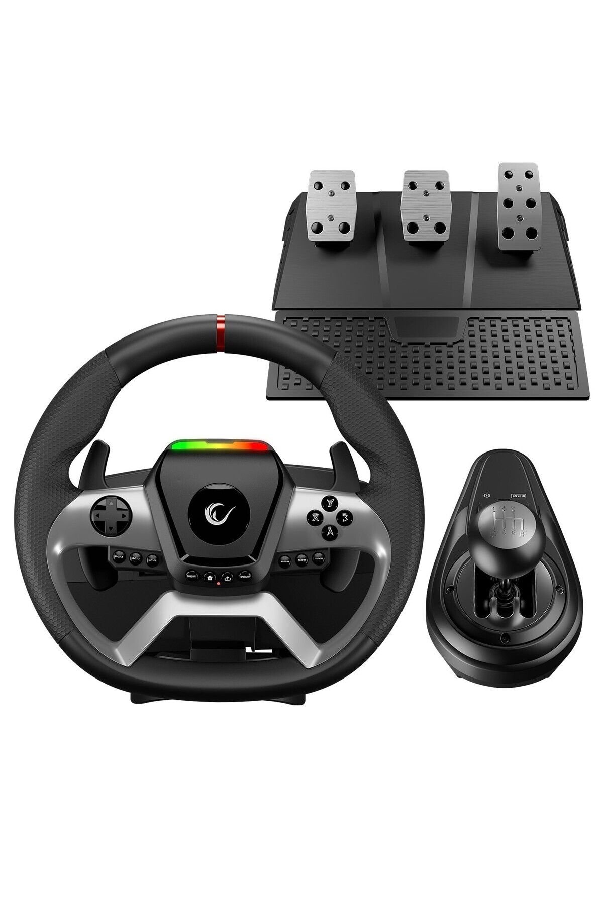 Rampage V987 Force Feedback 3 Pedallı-El Vitesli ***Pc Uyumlu*** Oyuncu Direksiyonu Direksiyon Seti