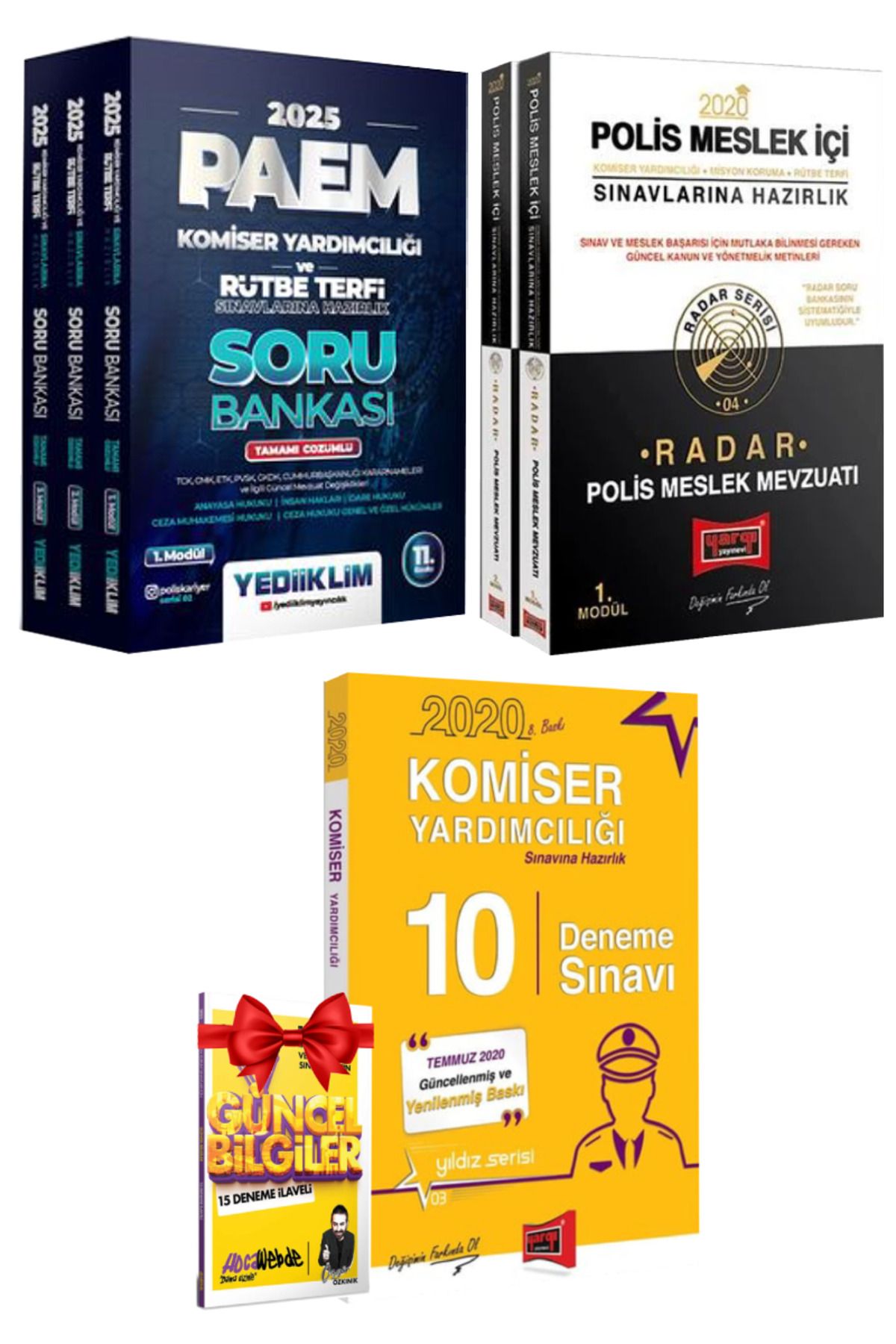 Yediiklim Yayınları 2025 PAEM Komiser Yardımcılığı ve Rütbe Terfi Sınavı Soru Bankası+Radar Polis Meslek Mevzuatı+Deneme