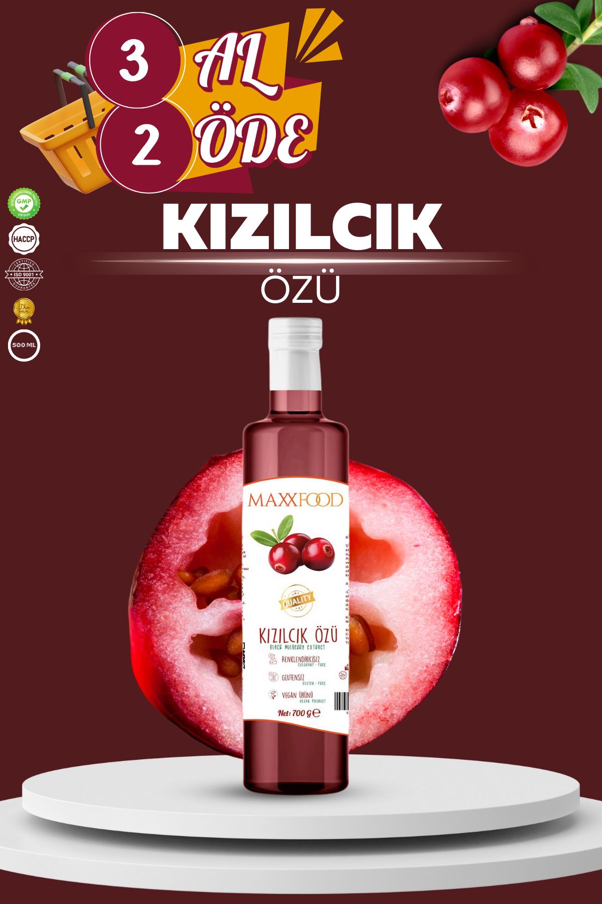 maxxfood KIZILCIK ÖZÜ (cranberry extract) 700Gr
