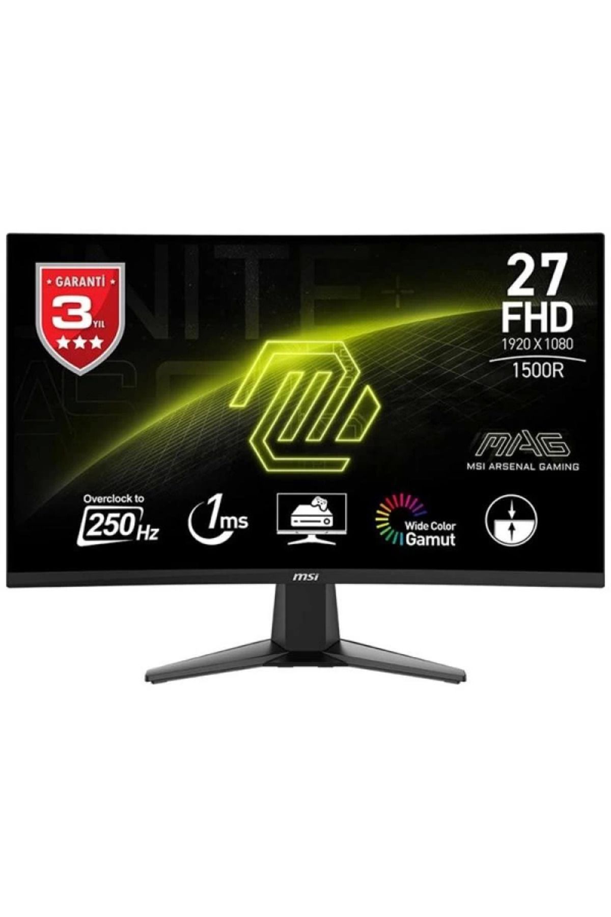 ÖYKÜ VE YİĞİT MSI 27 VA MAG 27C6X 1MS 250HZ HDMI-DP KAVISLI GAMING MONİTÖR