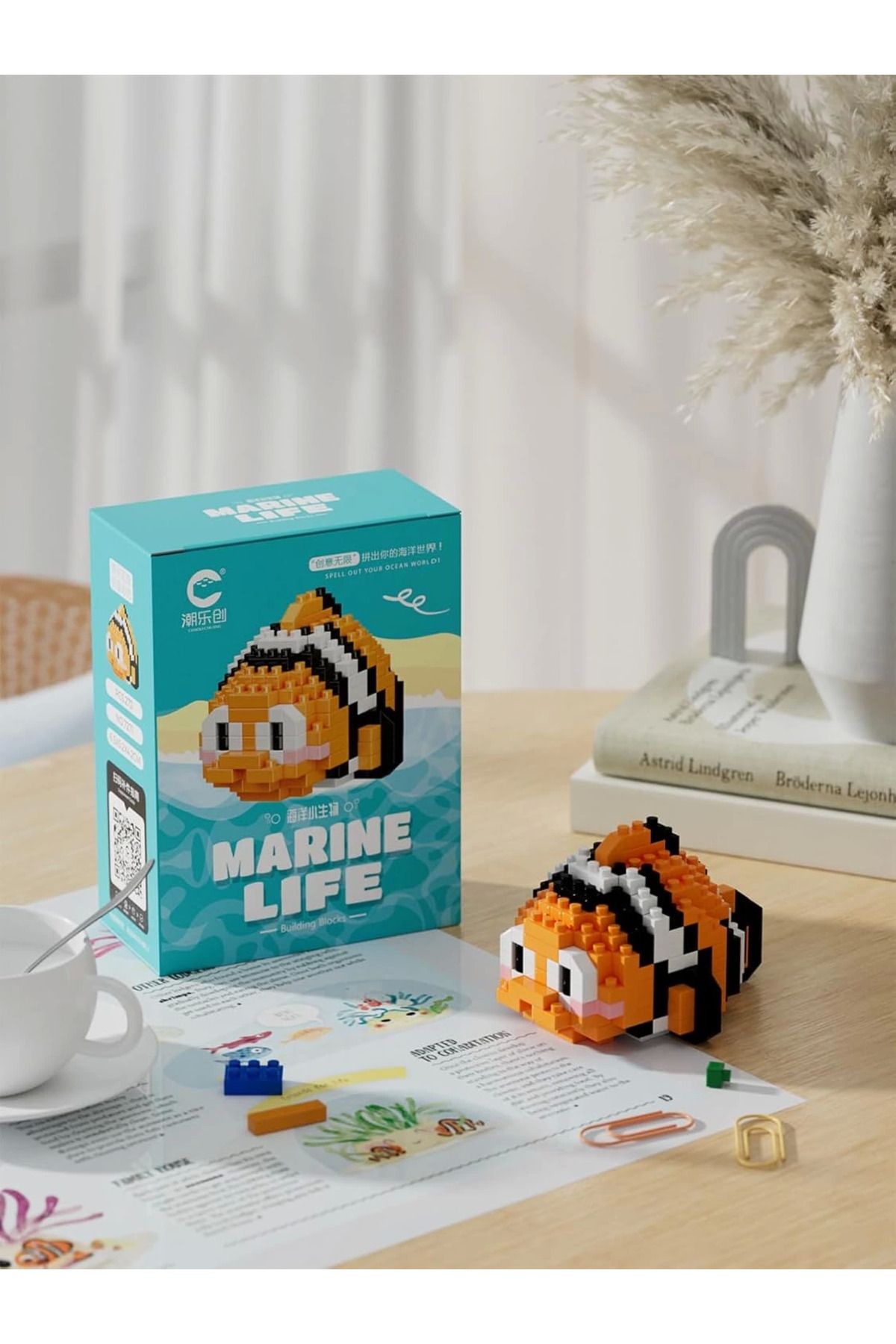 feifei Bricks Sevimli Palyaço Balığı Mini Blok Yapı Taşı Figür Marine Life