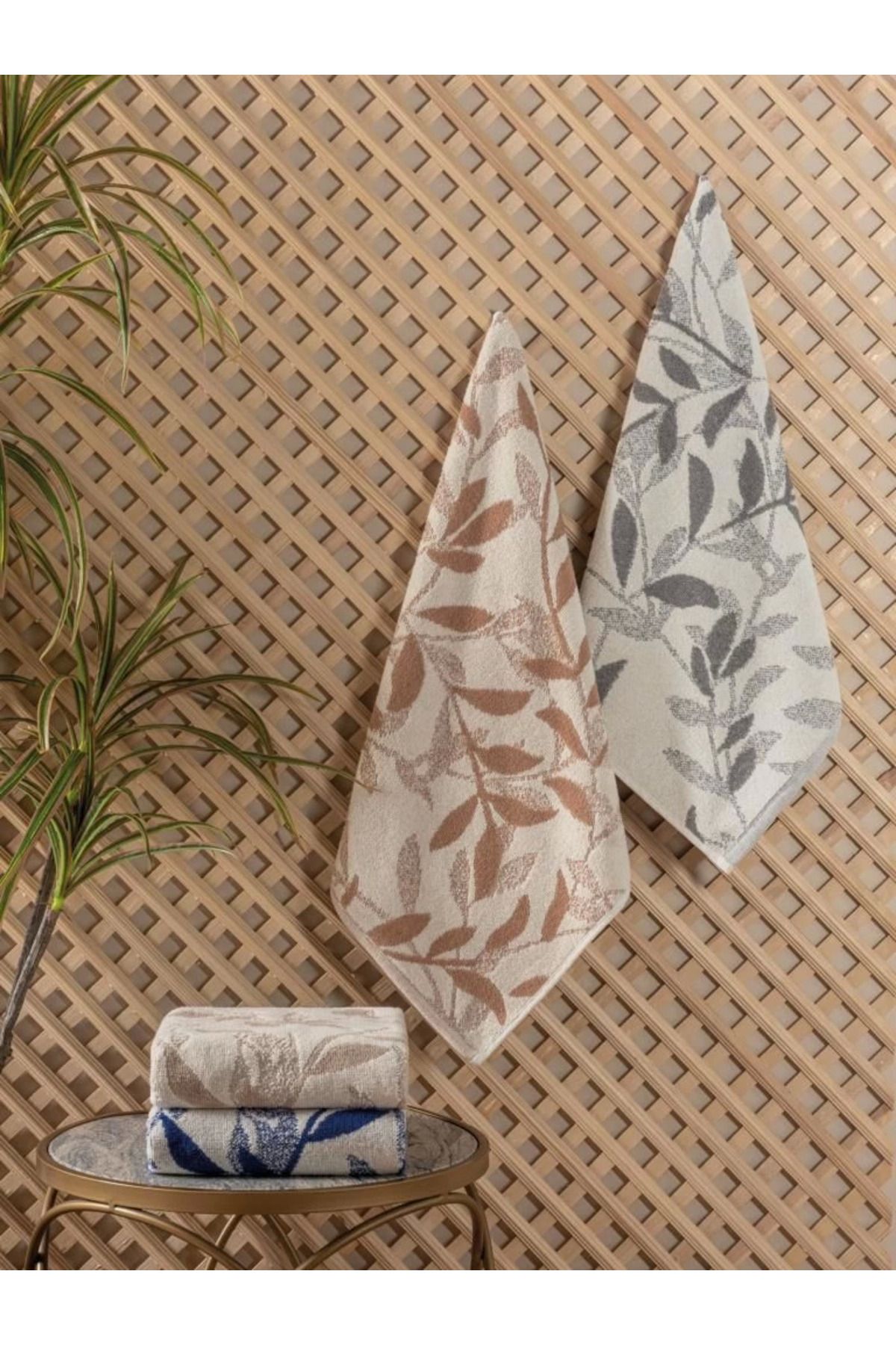MT29 GİYİM Cotton Box Jakarlı 50x90 4'lü Havlu Seti İskandinav Karian