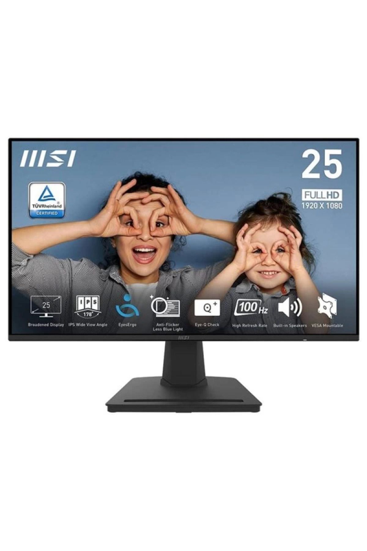 ÖYKÜ VE YİĞİT MSI 24.5 FLAT IPS PRO MP252 1MS 100HZ HDMI-DP EV OFİS MONİTÖRÜ 1920X1080