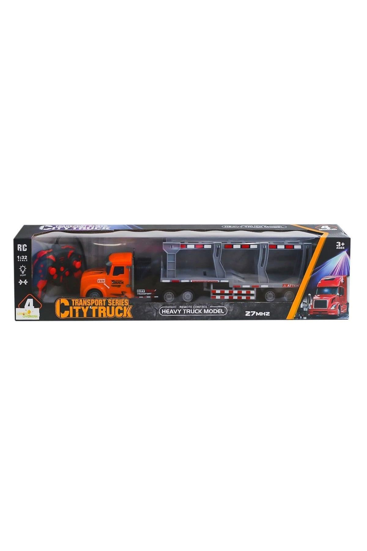 MELFSHOP LA012-3 Kumandalı Şarjlı Işıklı Transport Tır 1:32
