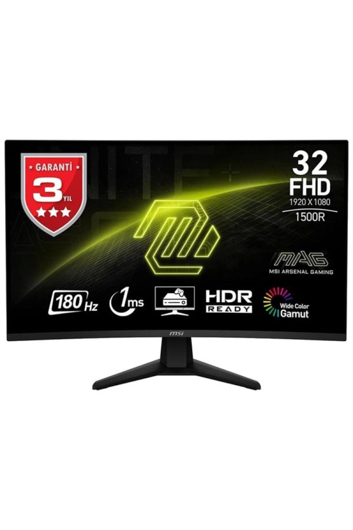 MELFSHOP MSI 31.5 VA MAG 32C6 1MS 180HZ HDMI-DP KAVISLI GAMING MONİTÖR 2560X1440