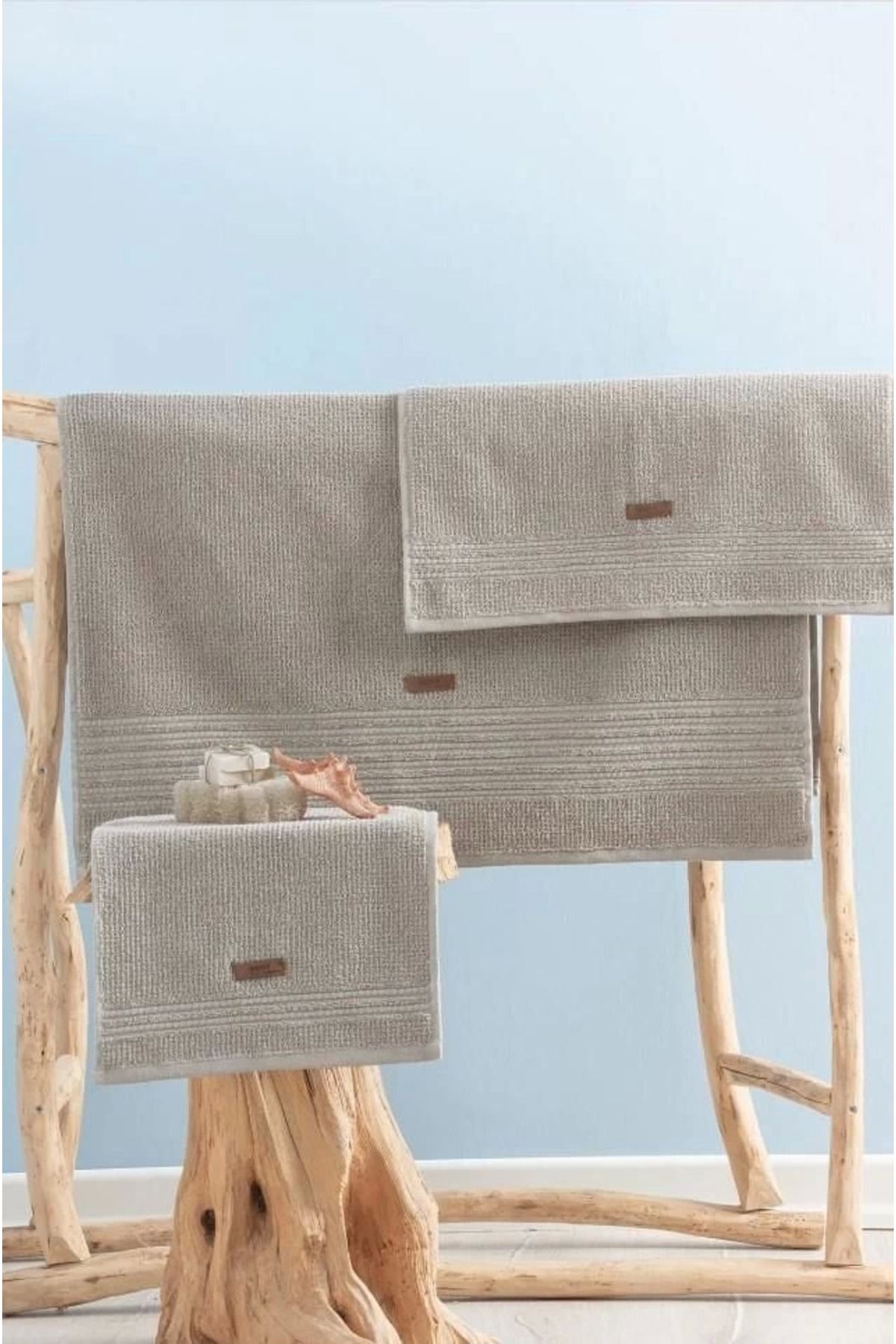 MT29 GİYİM Cotton Box Welness Sand Bej Havlu Seti