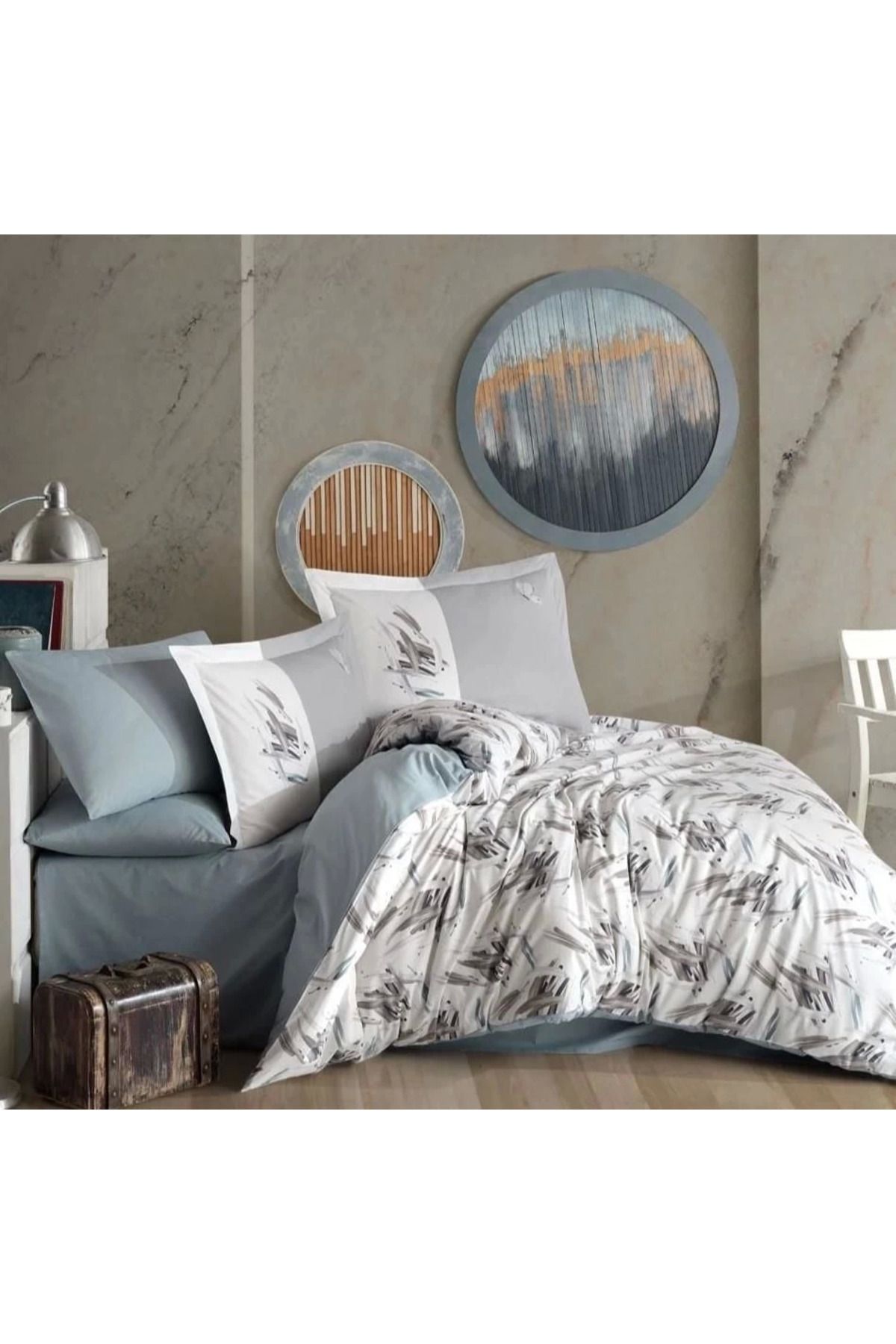 ÖYKÜ VE YİĞİT Hobby Çift Kişilik Poplin Nevresim Estate Taş