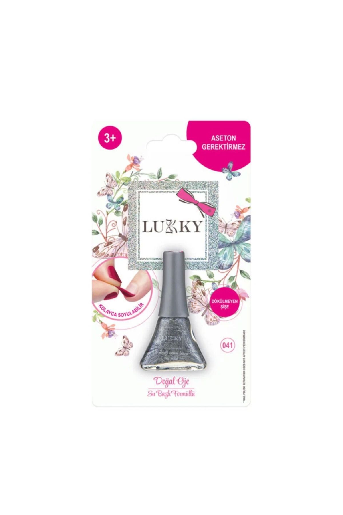 MELFSHOP Lukky Soyulabilir Oje - Simli Metalik Gri