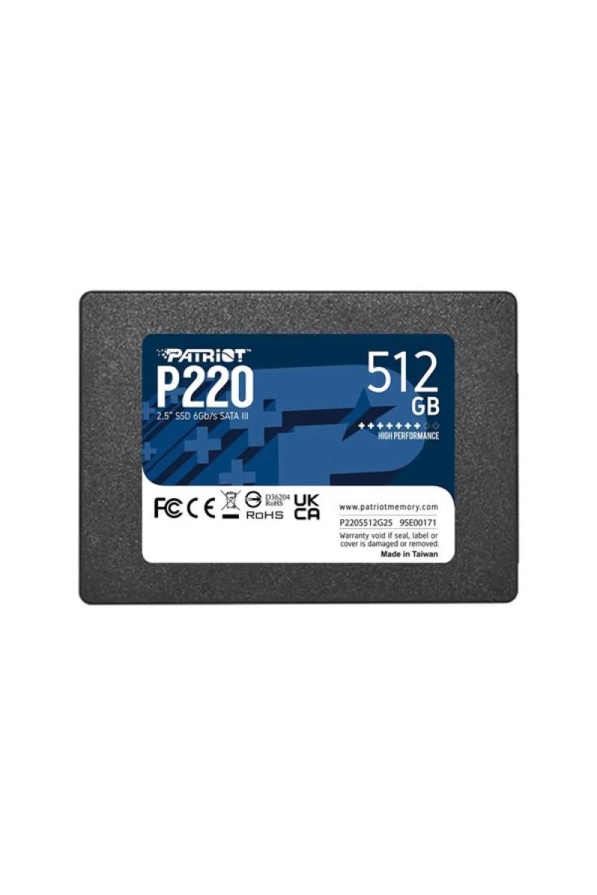 MT29 GİYİM PATRIOT 512GB P220 P220S512G25 550-500MB/s SATA-3 SSD DİSK