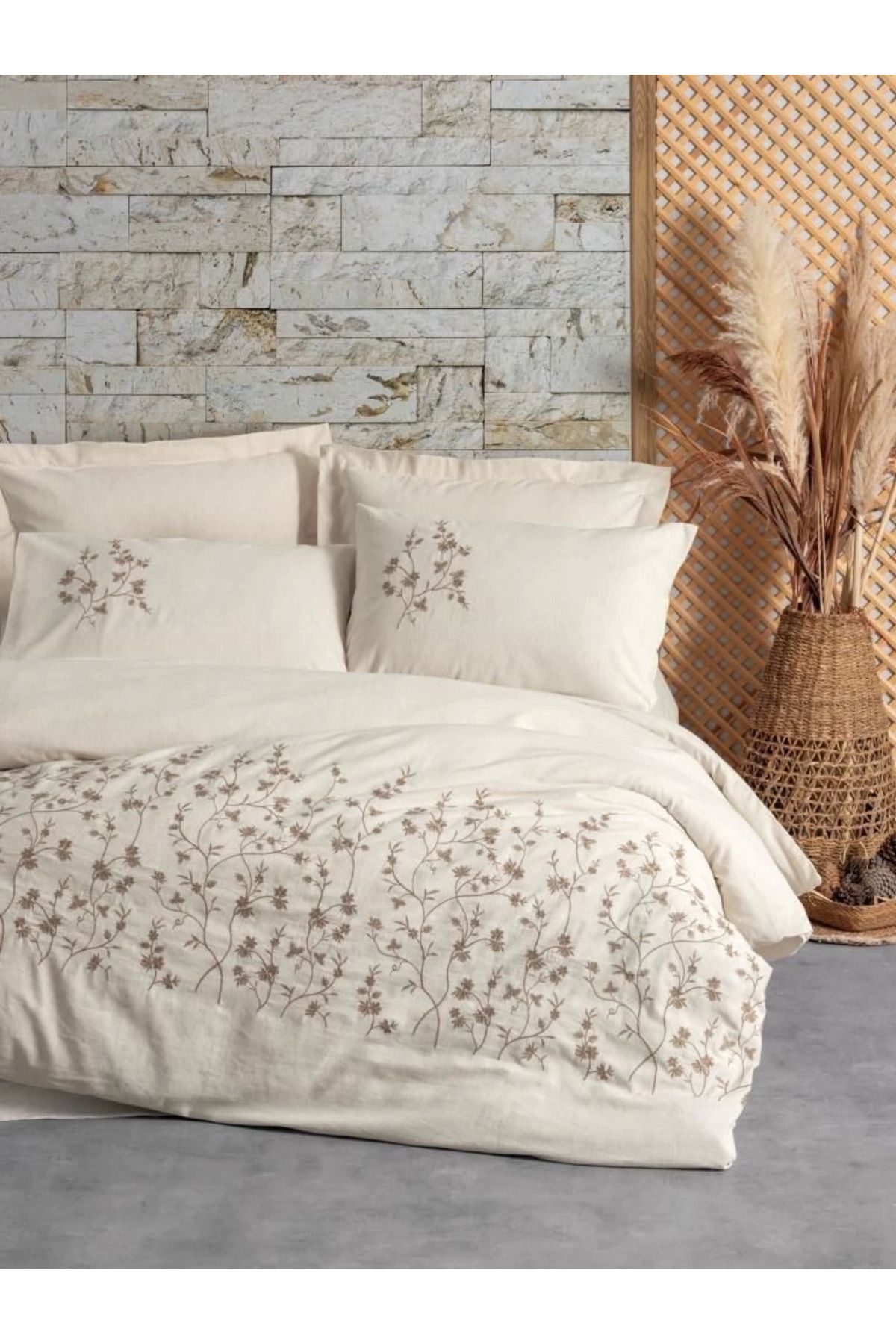 ÖYKÜ VE YİĞİT Cotton Box Cotton Keten Çift Kişilik Nevresim Takımı Hemera