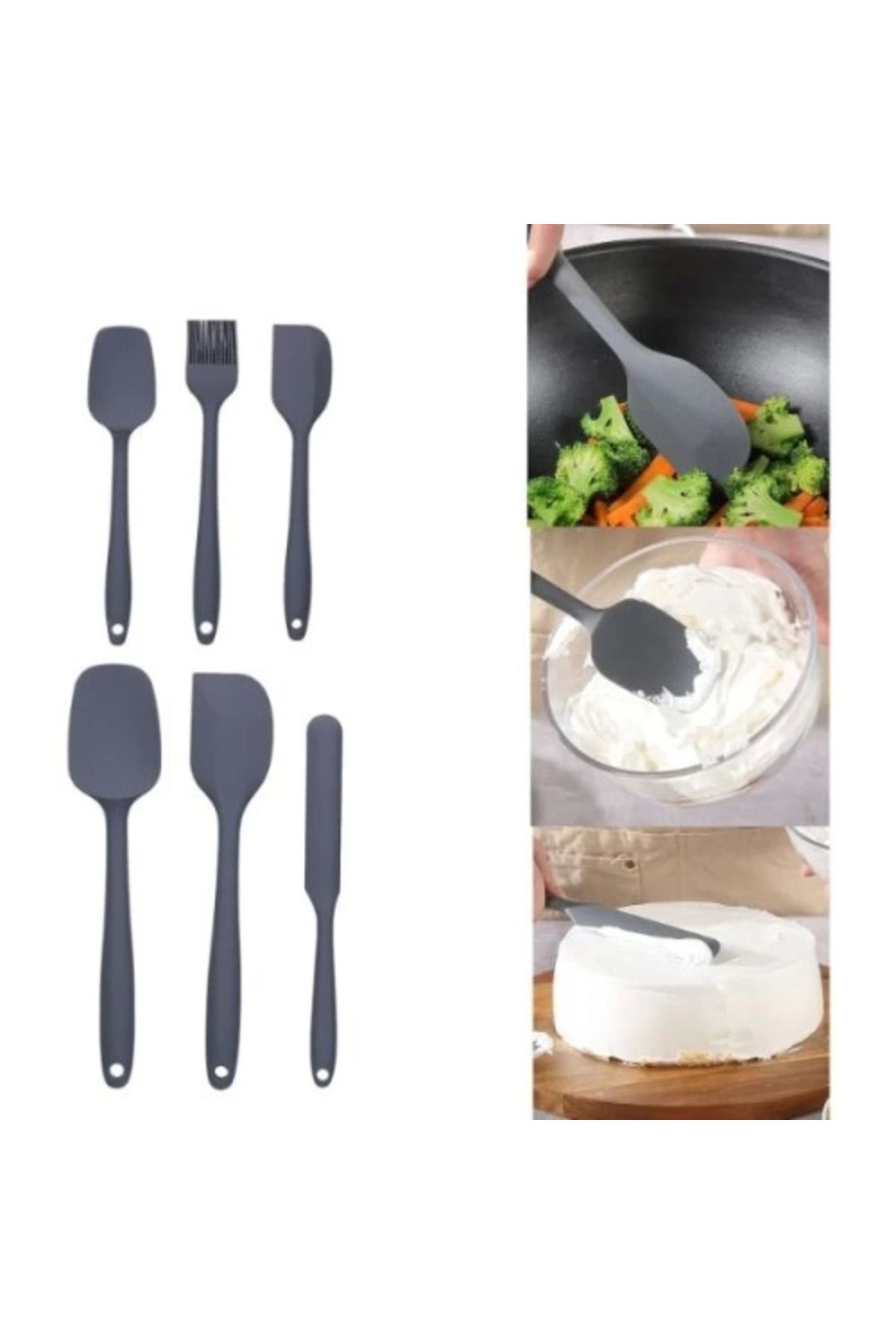 KAKTÜS JACK Silikon Spatula ve Fırça Seti
