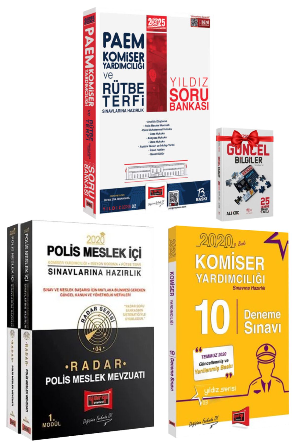 Yargı Yayınları 2025 PAEM Komiser Yardımcılığı ve Rütbe Terfi Soru Bankası+Radar Polis Meslek Mevzuatı+Deneme+Hediye