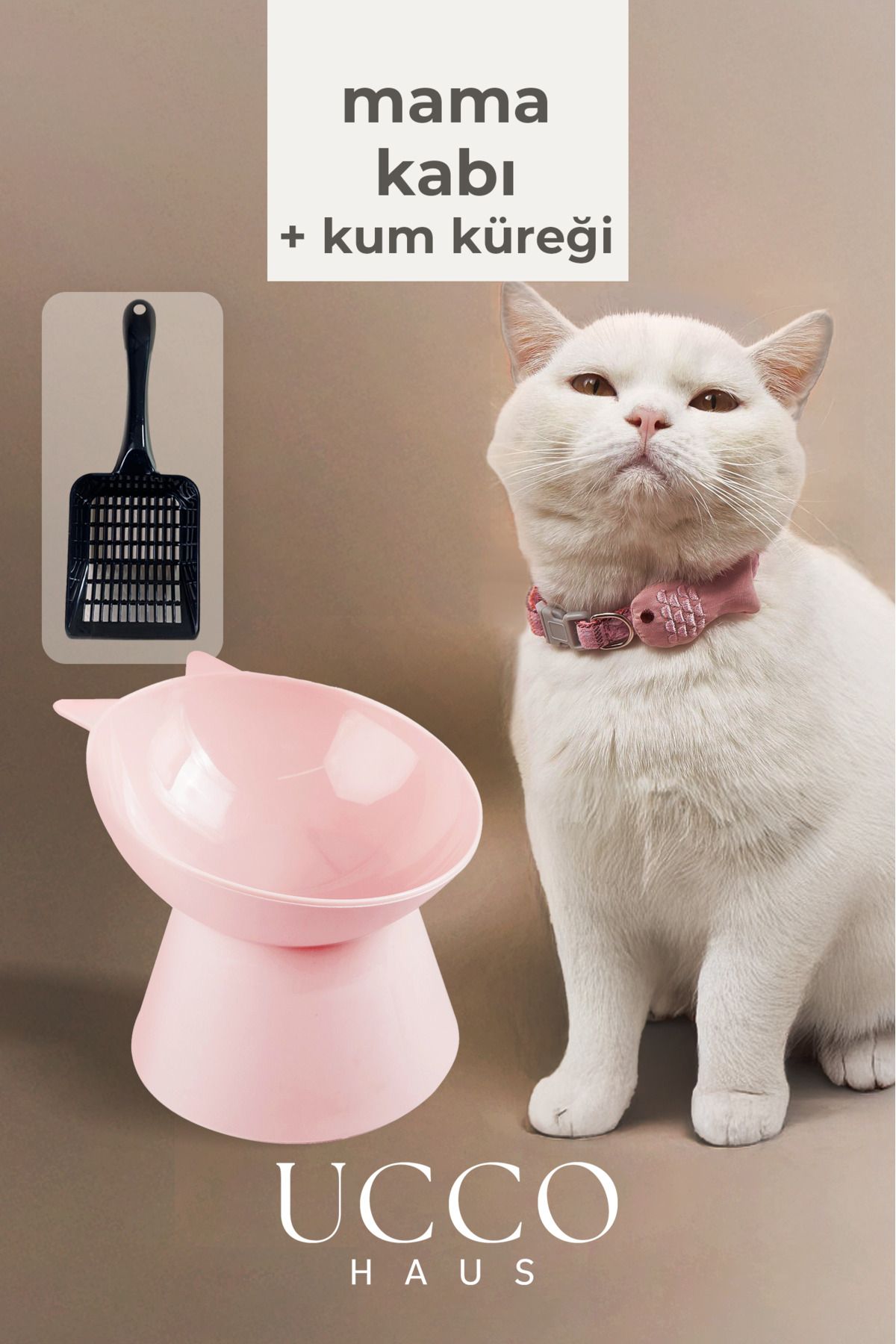 UCCO Eğimli Mama Kabı- Kedi Köpek - Tuvalet Küreği - Ergonomik BPA İçermez Plastik Özel Tasarım Küreği