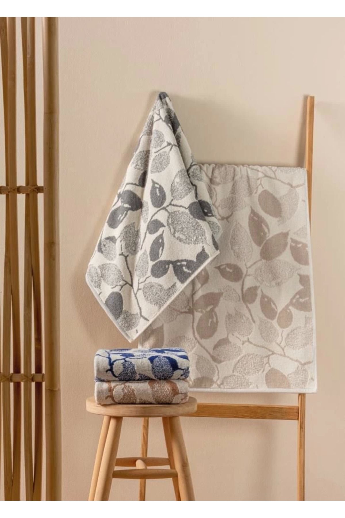 MT29 GİYİM Cotton Box Jakarlı 50x90 4'lü Havlu Seti İskandinav Kelda