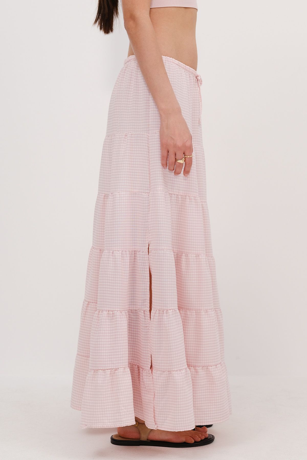 Addax-Μακριά φούστα Gingham E17293-B5 4