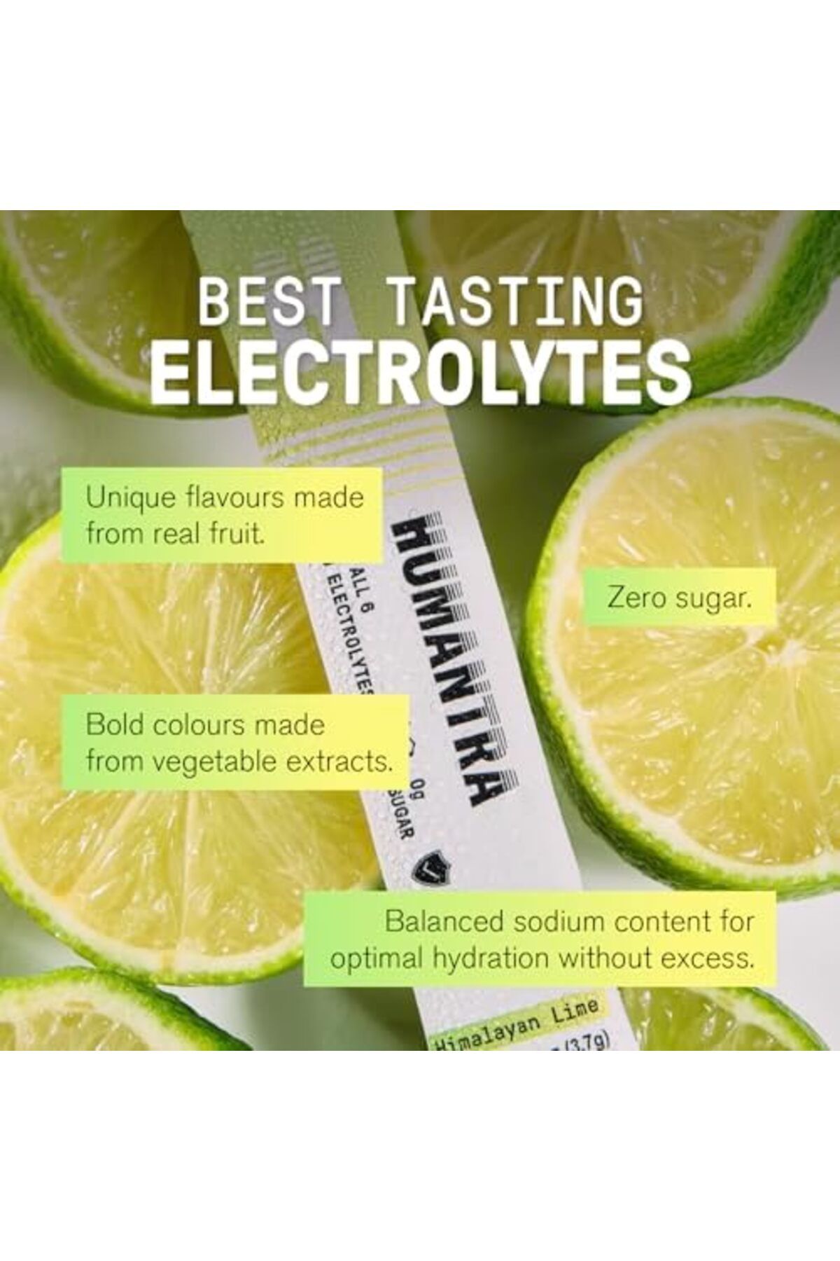 Humantra-Himalayan Lime Hydration Packets | Zero Sugar Electrolyte Hydration Multiplier w/Essential 8