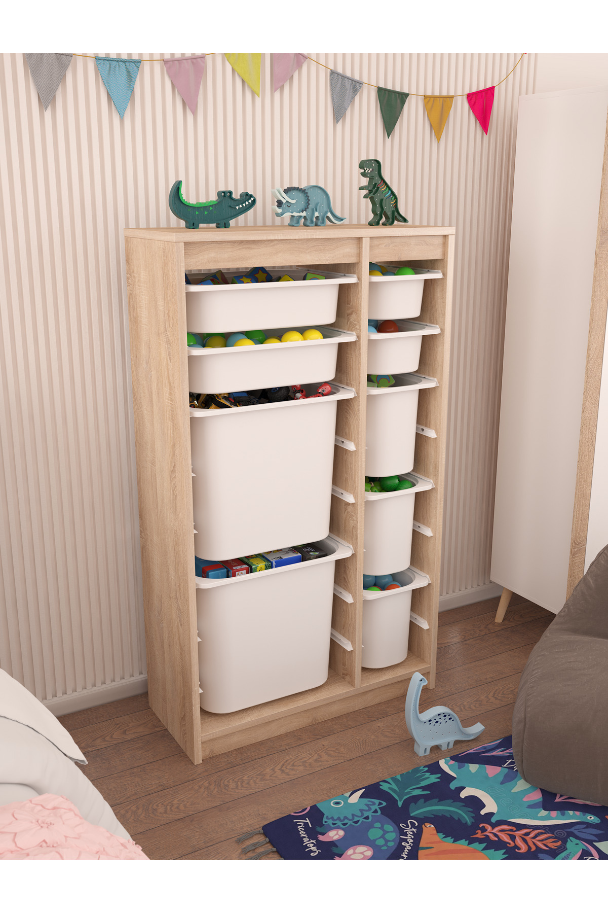 Pratico Montana Xs 9 Sepetli Çok Amaçlı Oyuncak Dolabı Beyaz