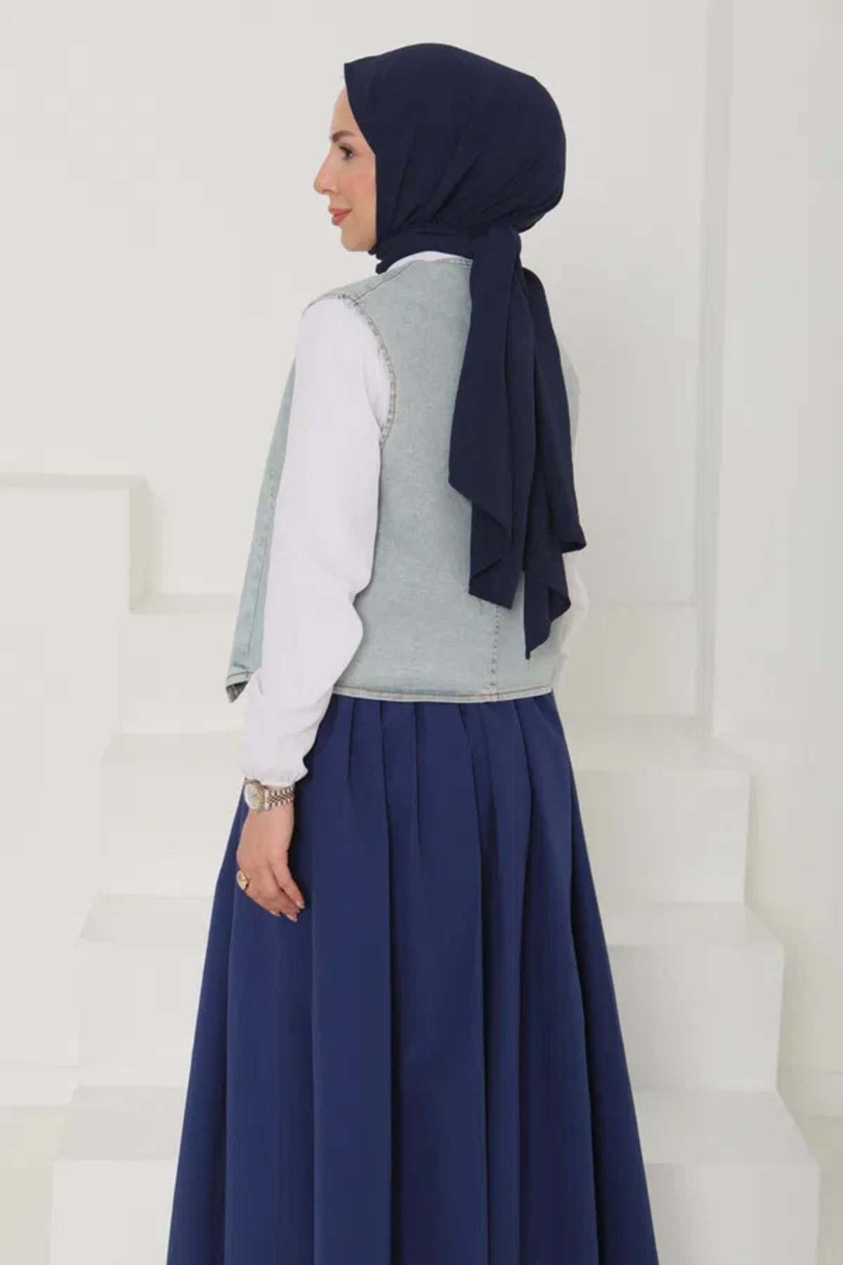 Butik Denim Kısa Yelek