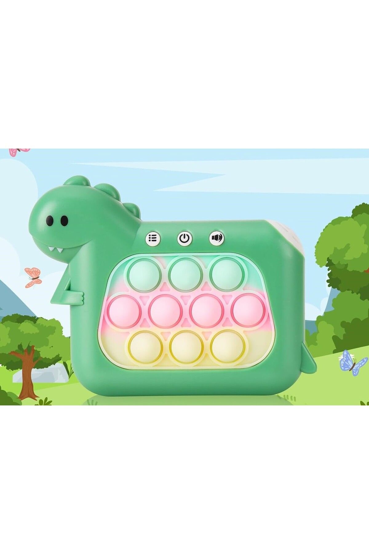 Flippy-Pop It Whack A Mole , Jucărie Interactivă Antistres, 4 Moduri Joc, Dinozaur, Verde 5
