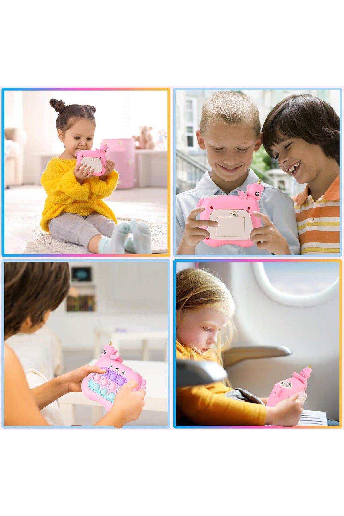 Flippy-Pop It Whack A Mole , Unicorn Roz, Jucărie Interactivă Anti-stres, 4 Moduri Joc, 3 Ani 4