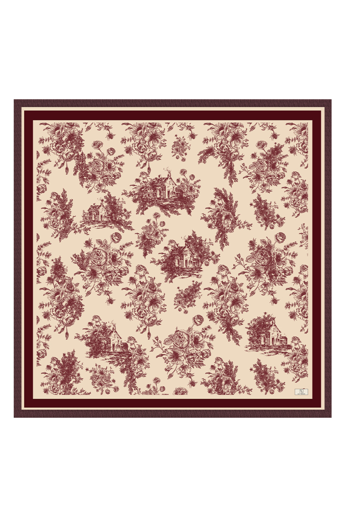 Qef-Twill Silk Scarf - Eva Burgundy 2