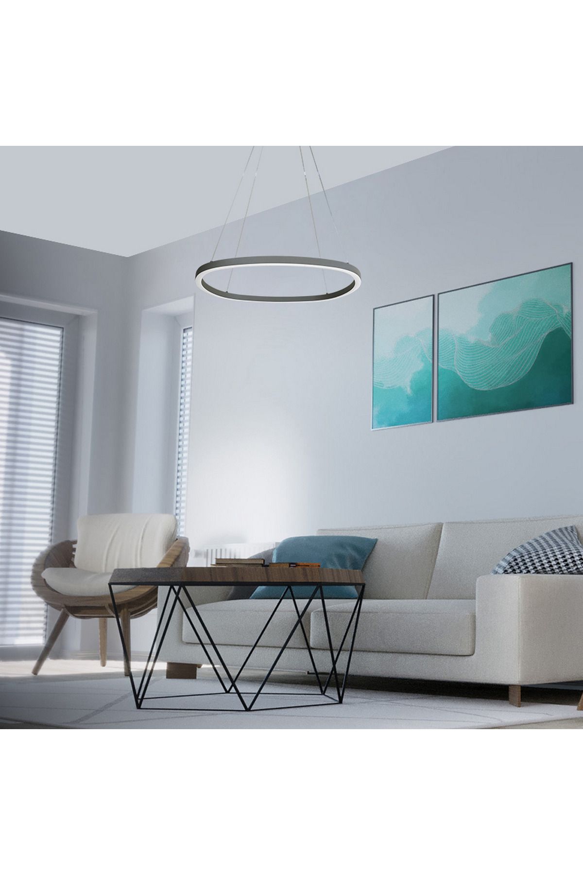 voxlamp lighting solutions Sarkıt Led Avize Eliptik Kare 60x60 Cm