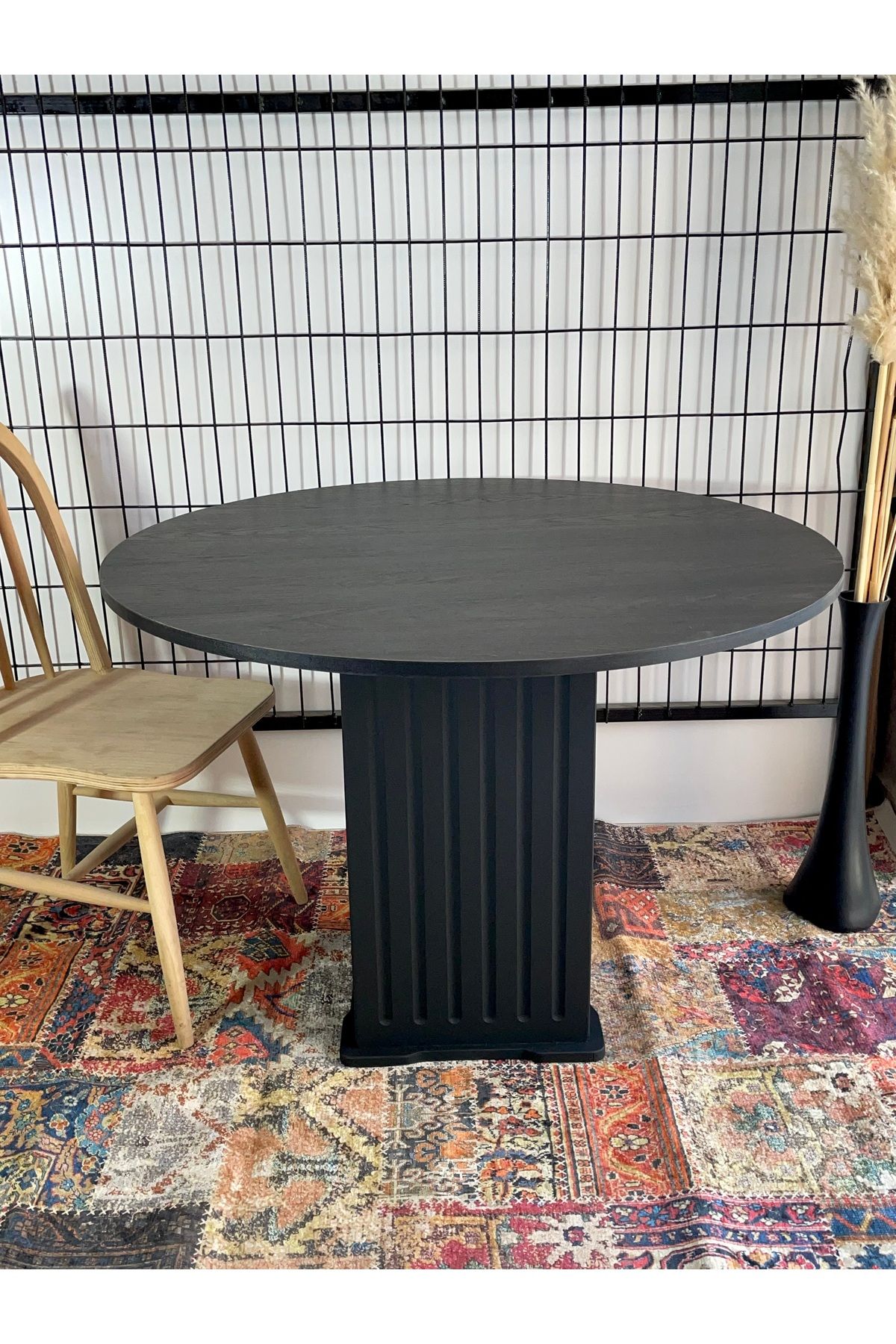 Narkissos Dizayn 90 cm SİYAH EFES YEMEK MASASI MUTFAK SALON BALKON KAFE MASASI