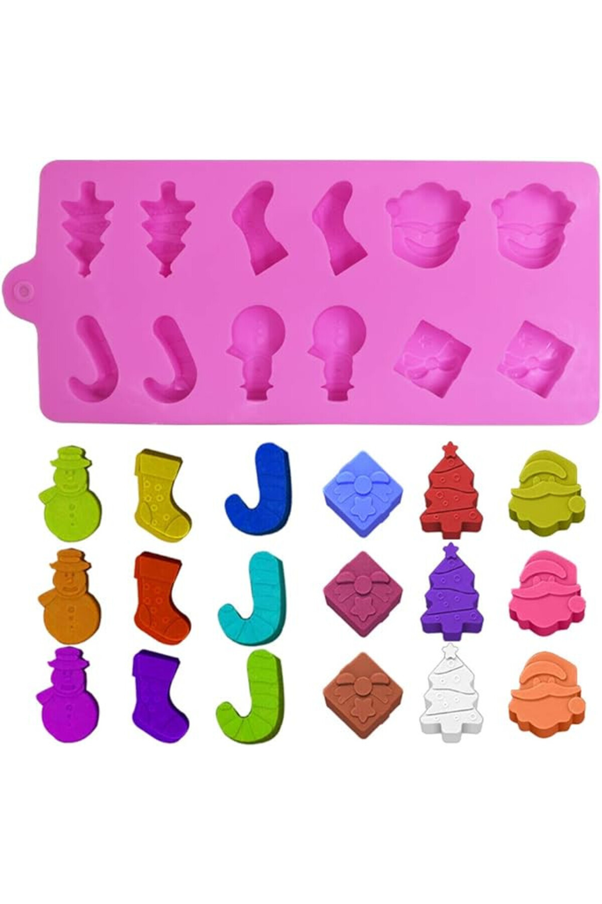 YuCool-Set de 3 forme YuCool pentru bomboane de Crăciun, silicon, multicolore, 15,2 x 10,2 x 0,8 cm 7