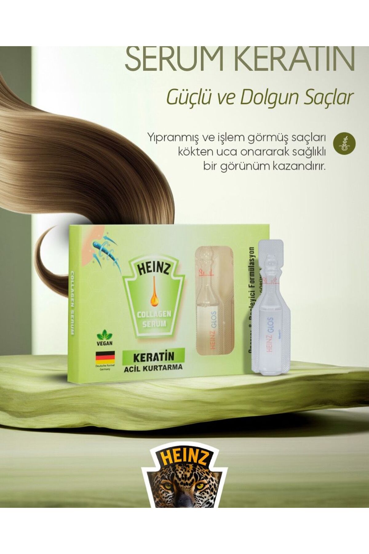 KERATİN Collagen ve Protein Serum Yıpranmış Saçlar Için Şok Bakım & Saç Vitamini 5li Ampul — HZ00013 — تصویر 3 از 5