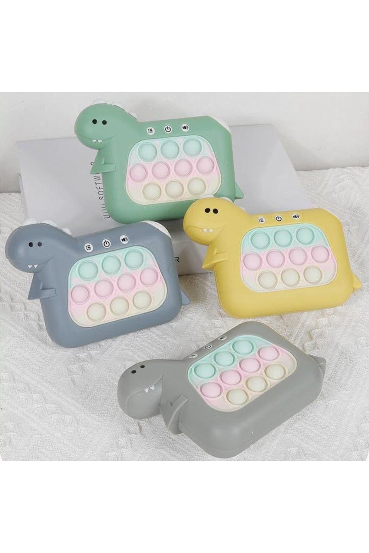 Flippy-Pop It Interactive Toy, Console Type, Dinosaur, 4 Game Modes, Antistress, Gray, 3 Years 10